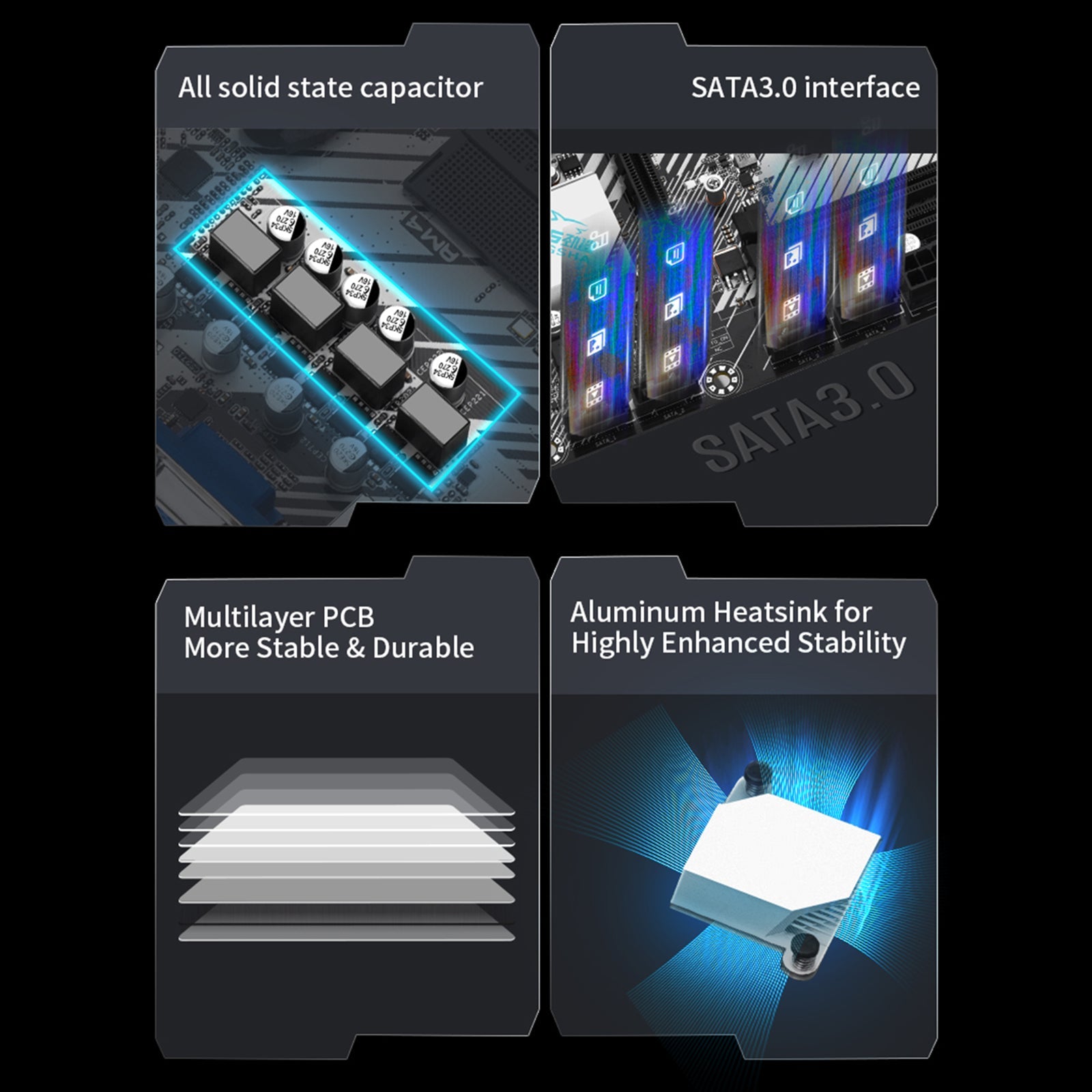 A520m-K Desktop Computer Card, AM4, Double Protocol, M.2 Hard Drive, Bluetooth