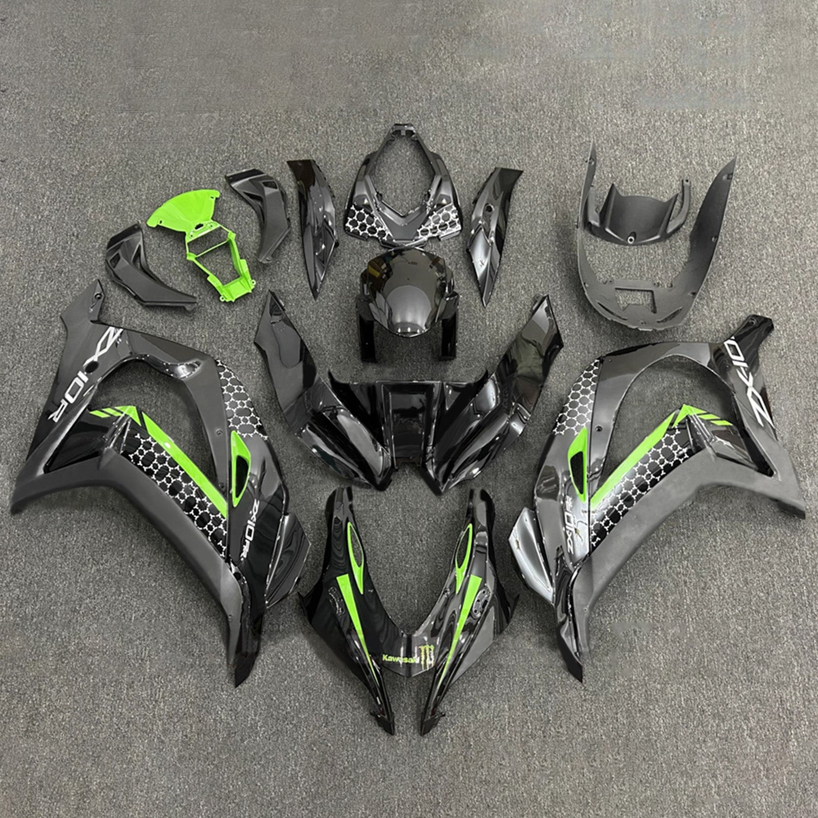 Kit de carénage injecté en plastique ABS compatible avec Kawasaki ZX10R 2016-2020