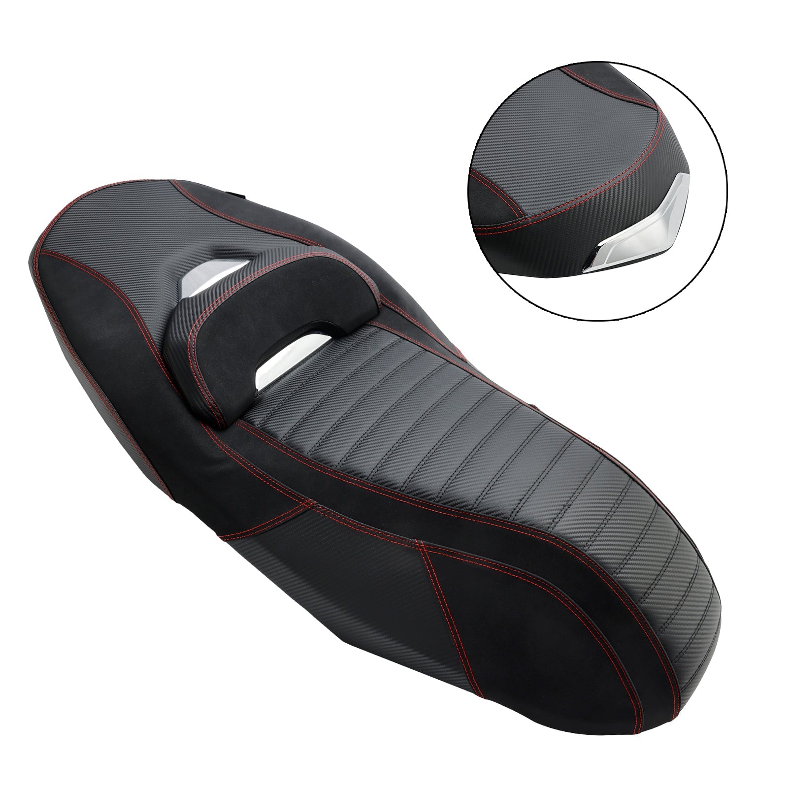 Asiento de pasajero completo para pasajeros para Yamaha X-Max 300 2023-2024, rojo