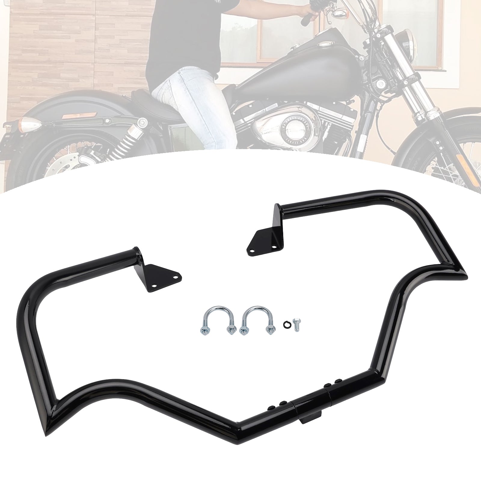 Kromiran odbijač za zaščito motorja ustreza Dyna Street Bob 06-17