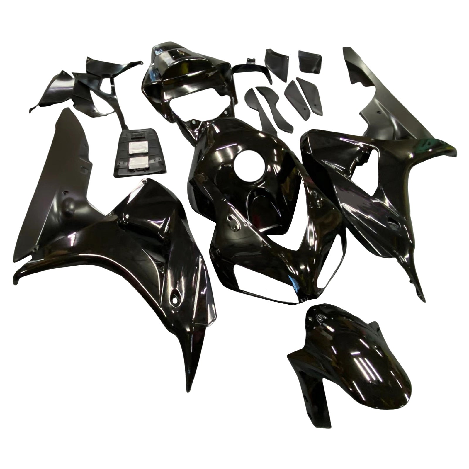 Kit de carénage complet en ABS injecté Noir Brillant pour Honda CBR1000RR 2006-2007