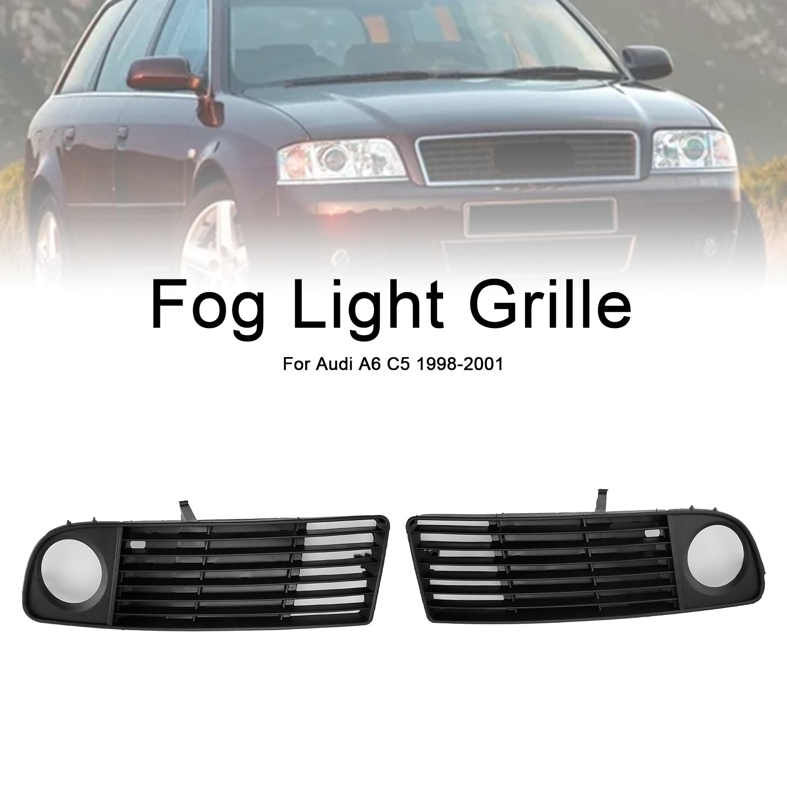 Griglia protettiva per le luci della nebbia per i paraurti anteriori inferiori Audi A6 C5 1998-2001 (2 pezzi)
