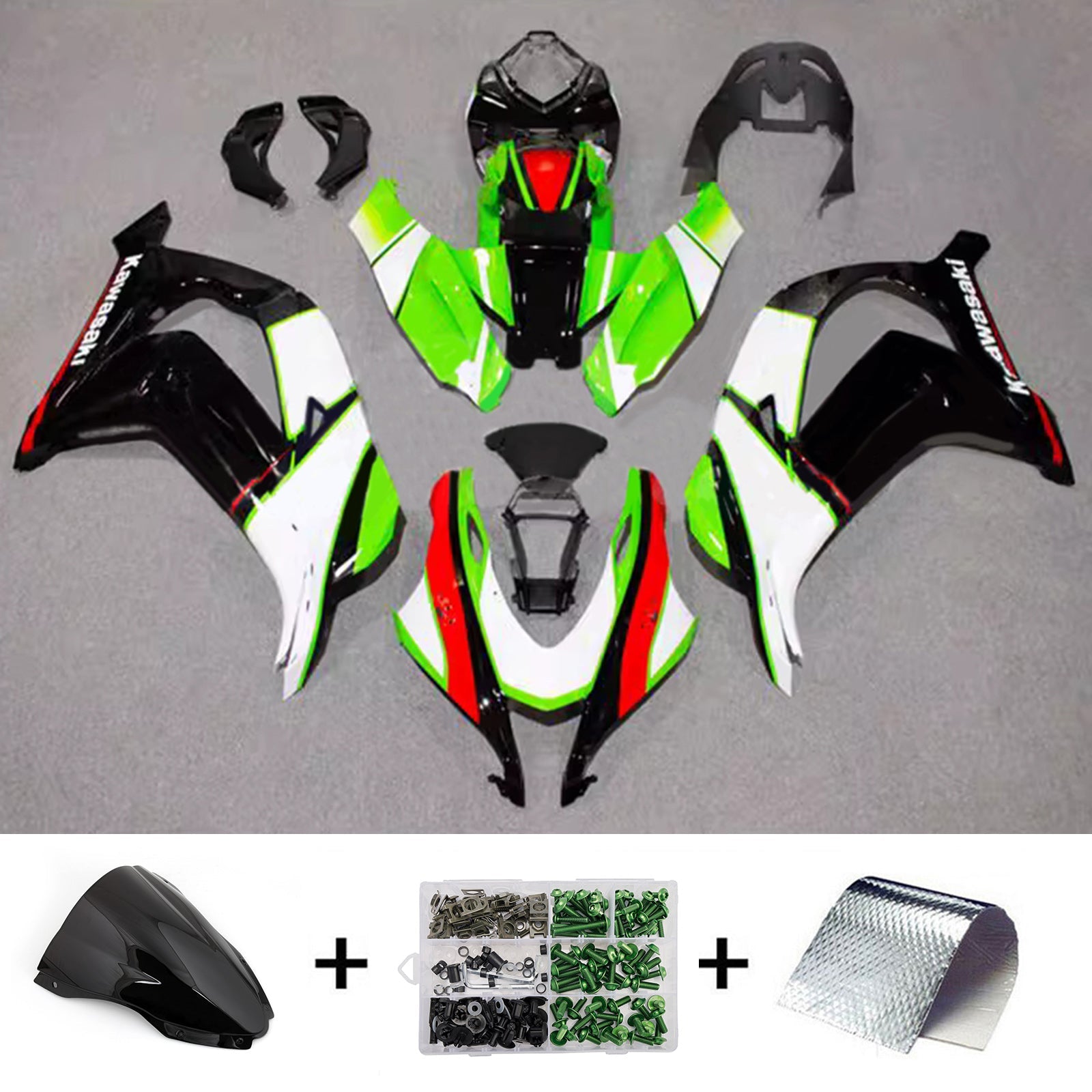 Kit de carénage injecté en plastique ABS compatible avec Kawasaki ZX10R 2016-2020