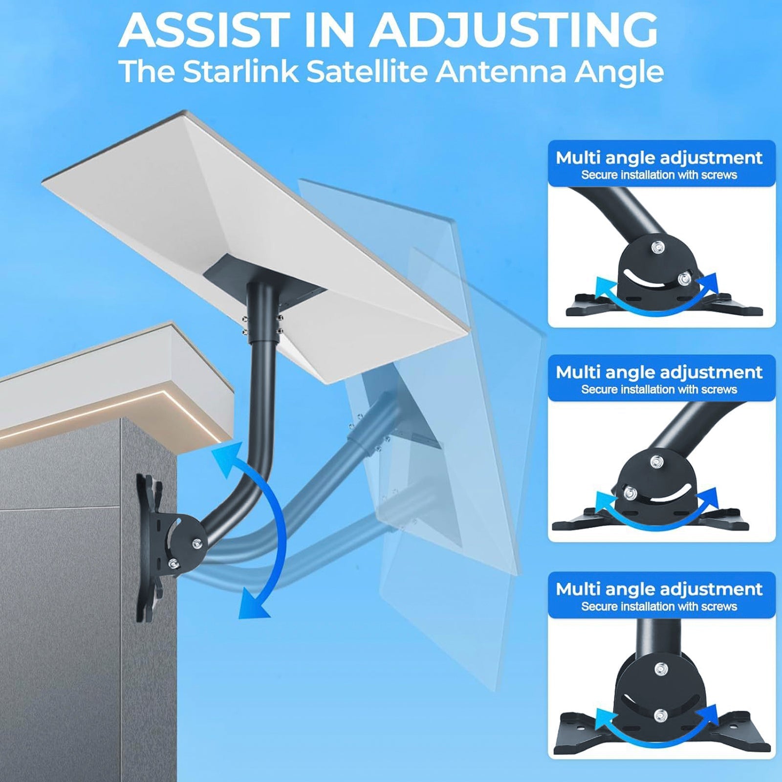 Kit de montaje en techo o pared exterior ajustable V3 Starlink Gen 3 360°