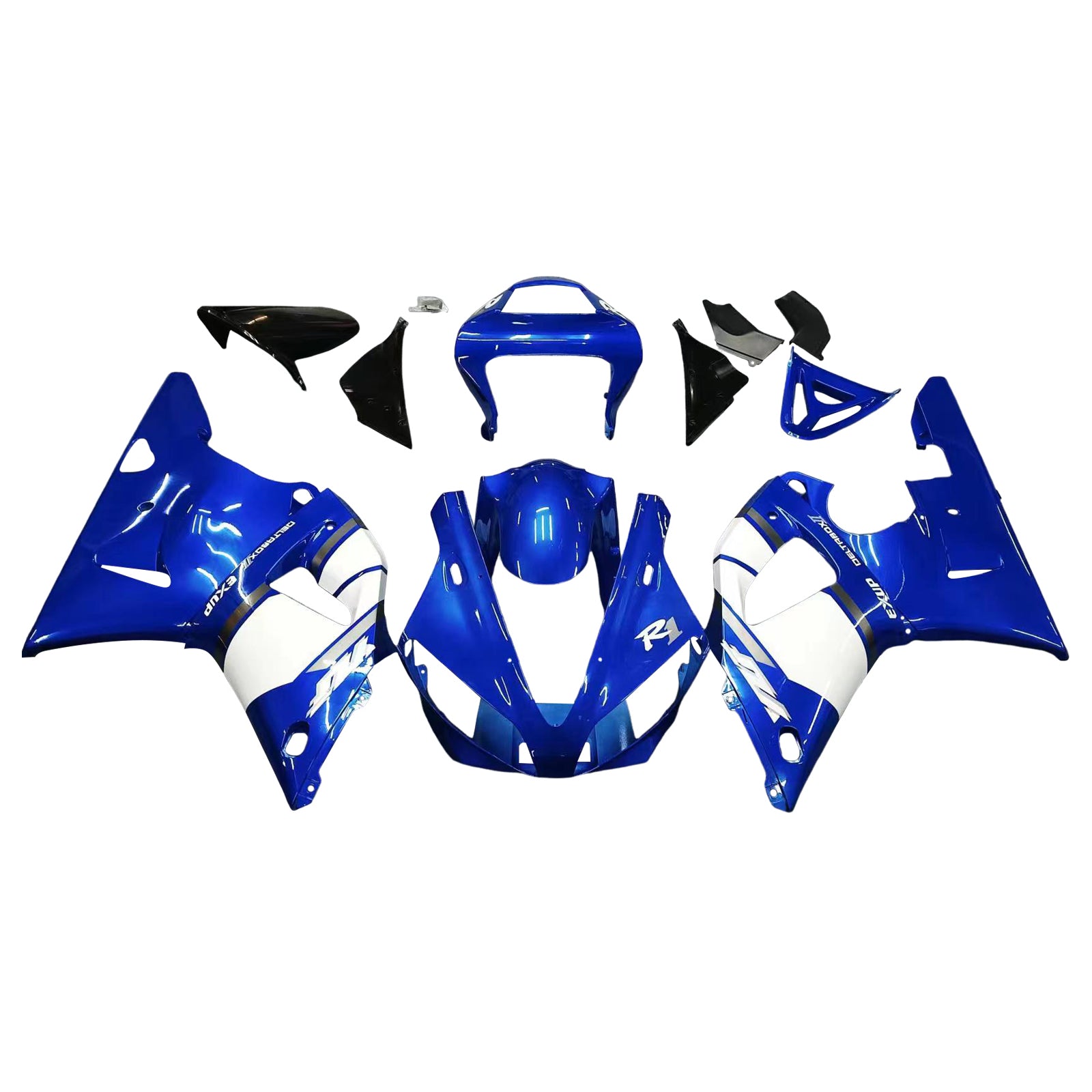 Kit carena in plastica per iniezione ABS adatta per Yamaha YZF R1 2000-2001 Blu