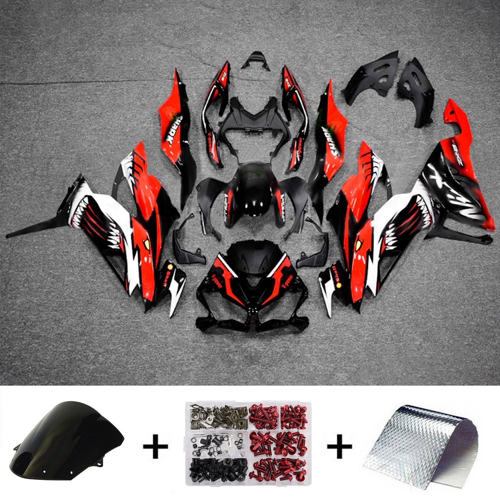 Kit de carénage injecté en plastique ABS compatible avec Kawasaki ZX6R 2019-2023