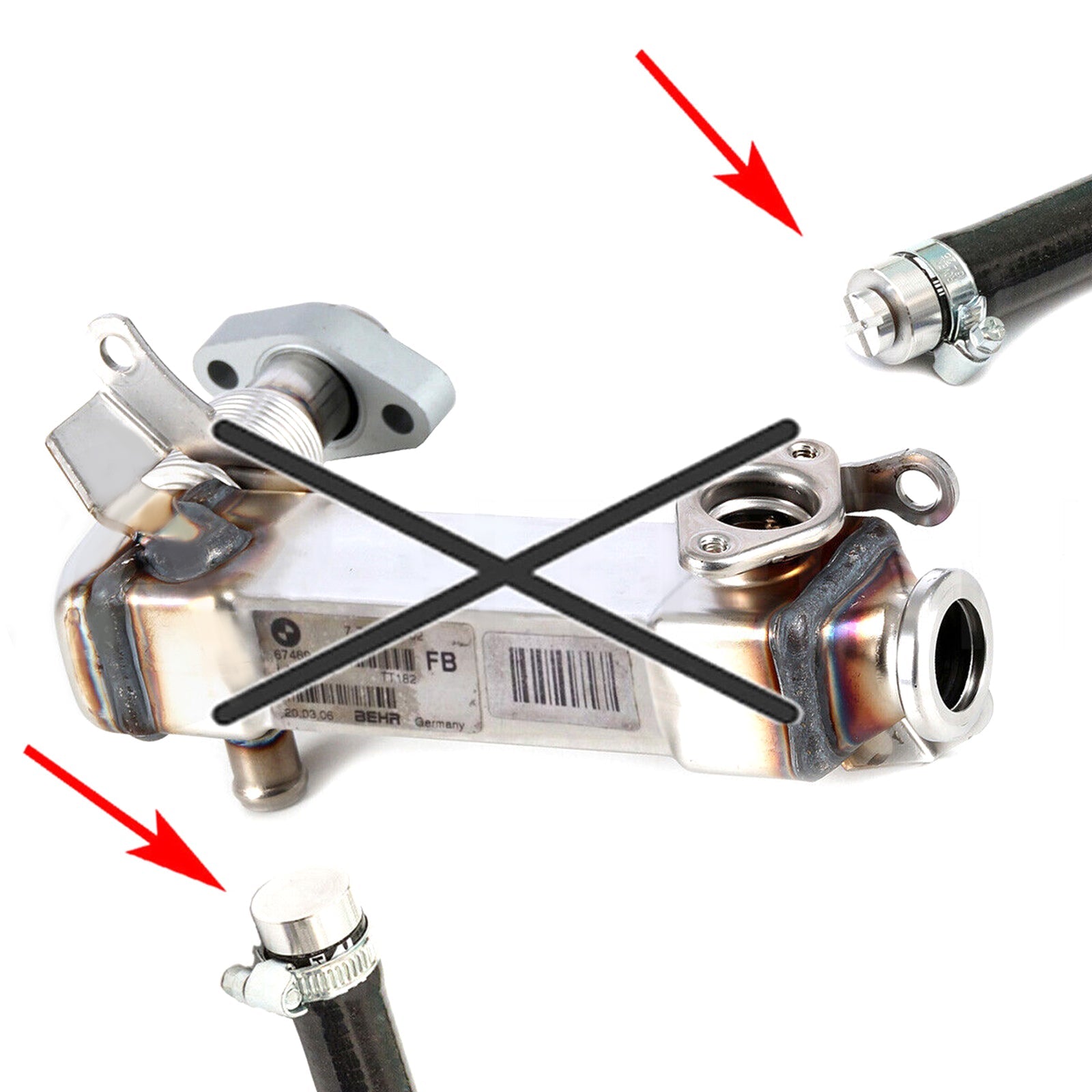 Zestaw zaślepiający EGR do silnika wysokoprężnego BMW serii 1 E92 325d 330d 330xd 2005-2010 M47N2 M57N2