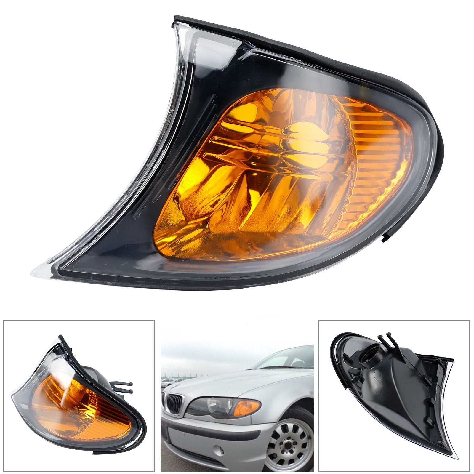 Left Front Indicator Turn Signal Yellow Corner Lights Fit For BMW 3 Series E46 02-05