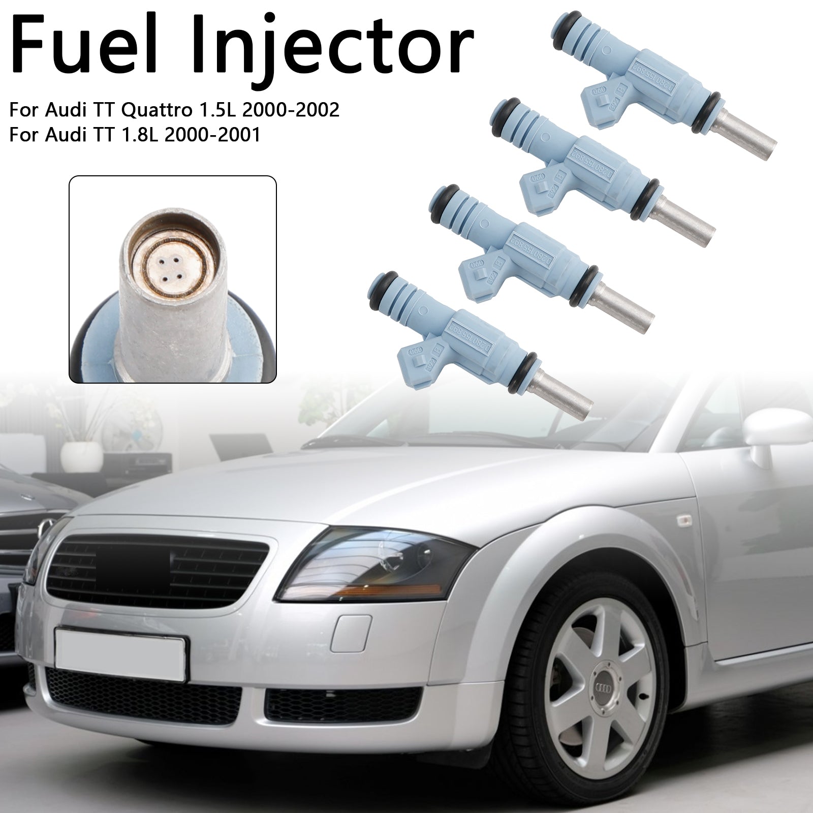 Iniettore di carburante a 4 pezzi 0280155892 per Audi TT Quattro 1.5 L 2000-2002 0280155893