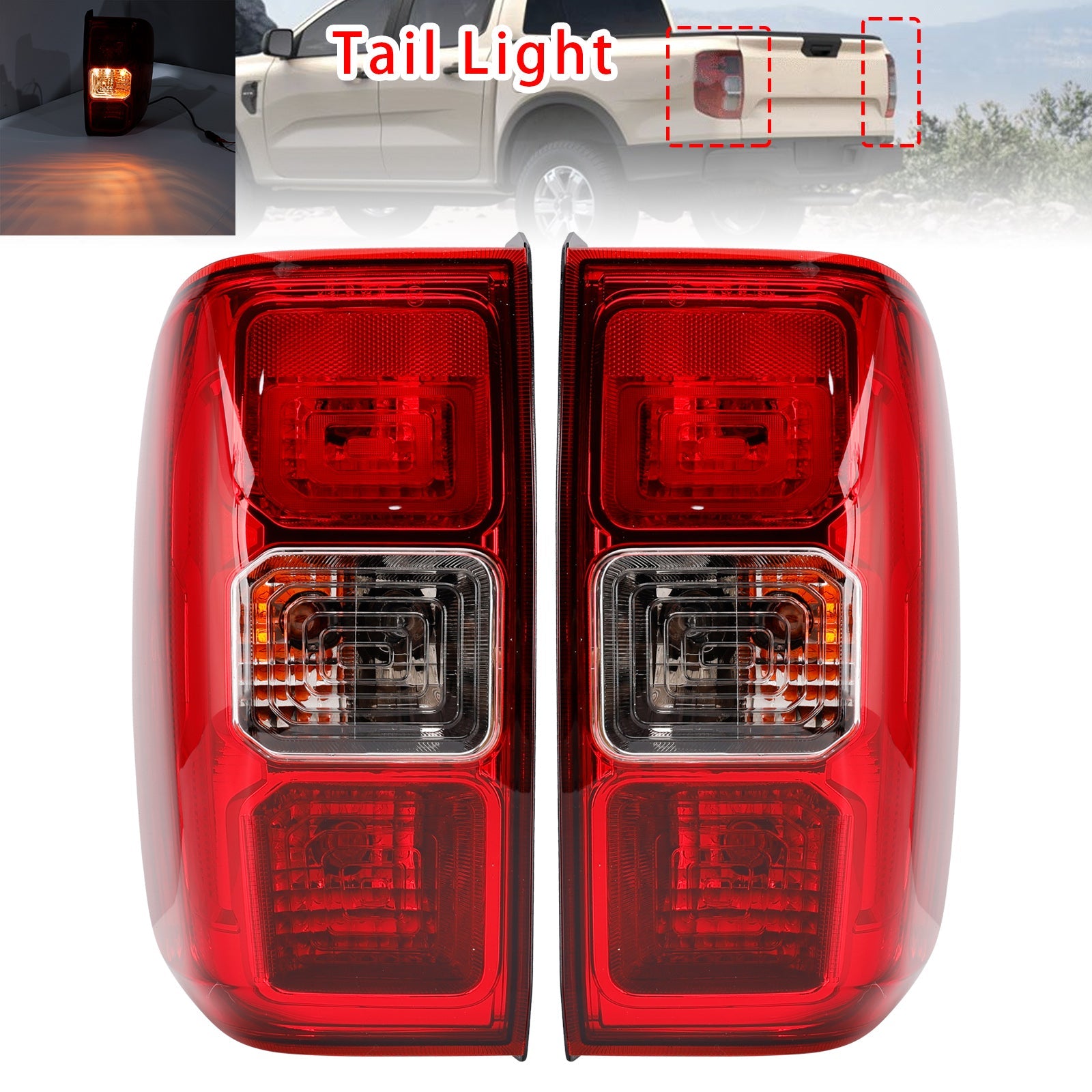 Ensemble de feux arrière gauche et droit pour Ford Ranger XL (2019-2022)