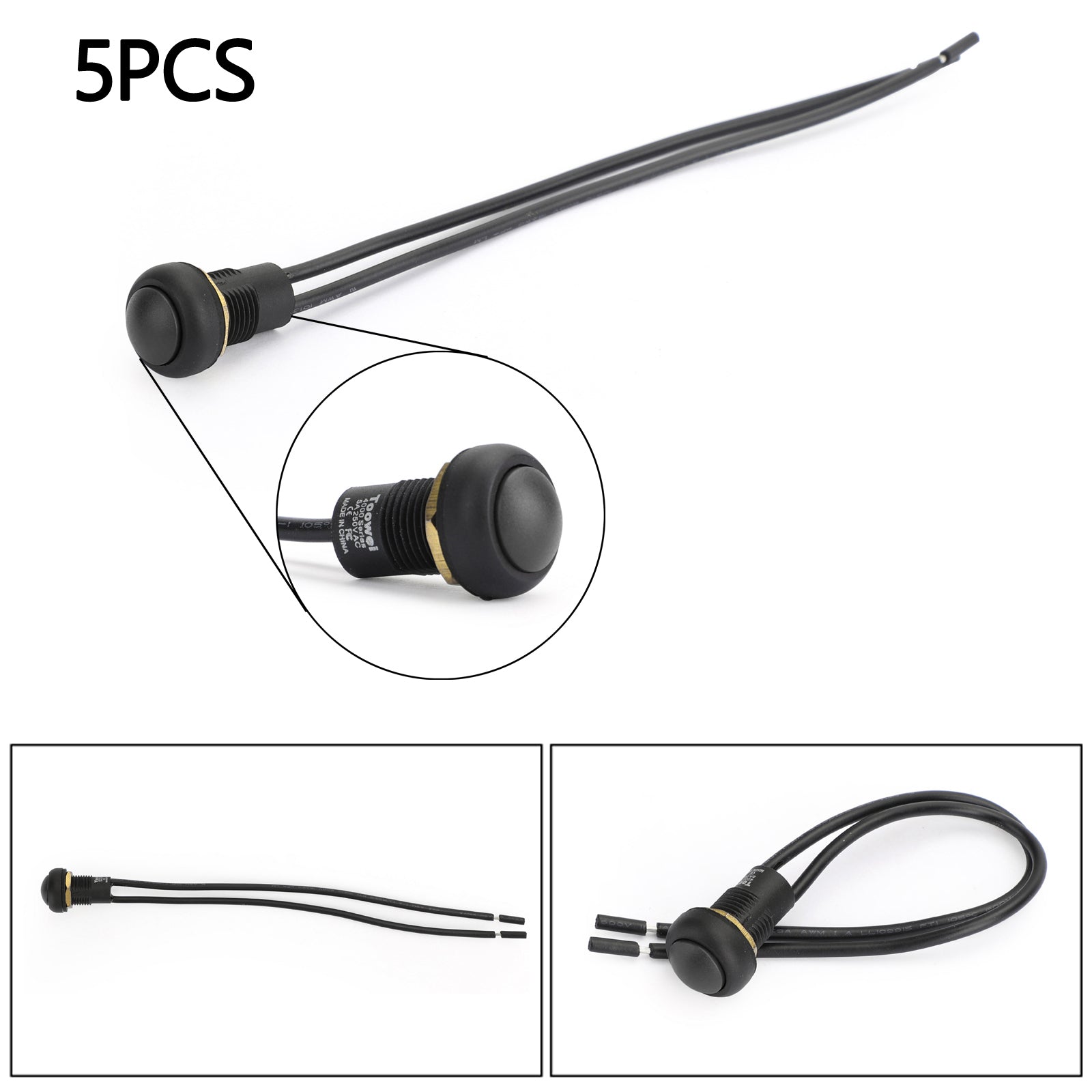 5 -krat nepremočljivo samo -zaklepno stikalo W/Black Cable