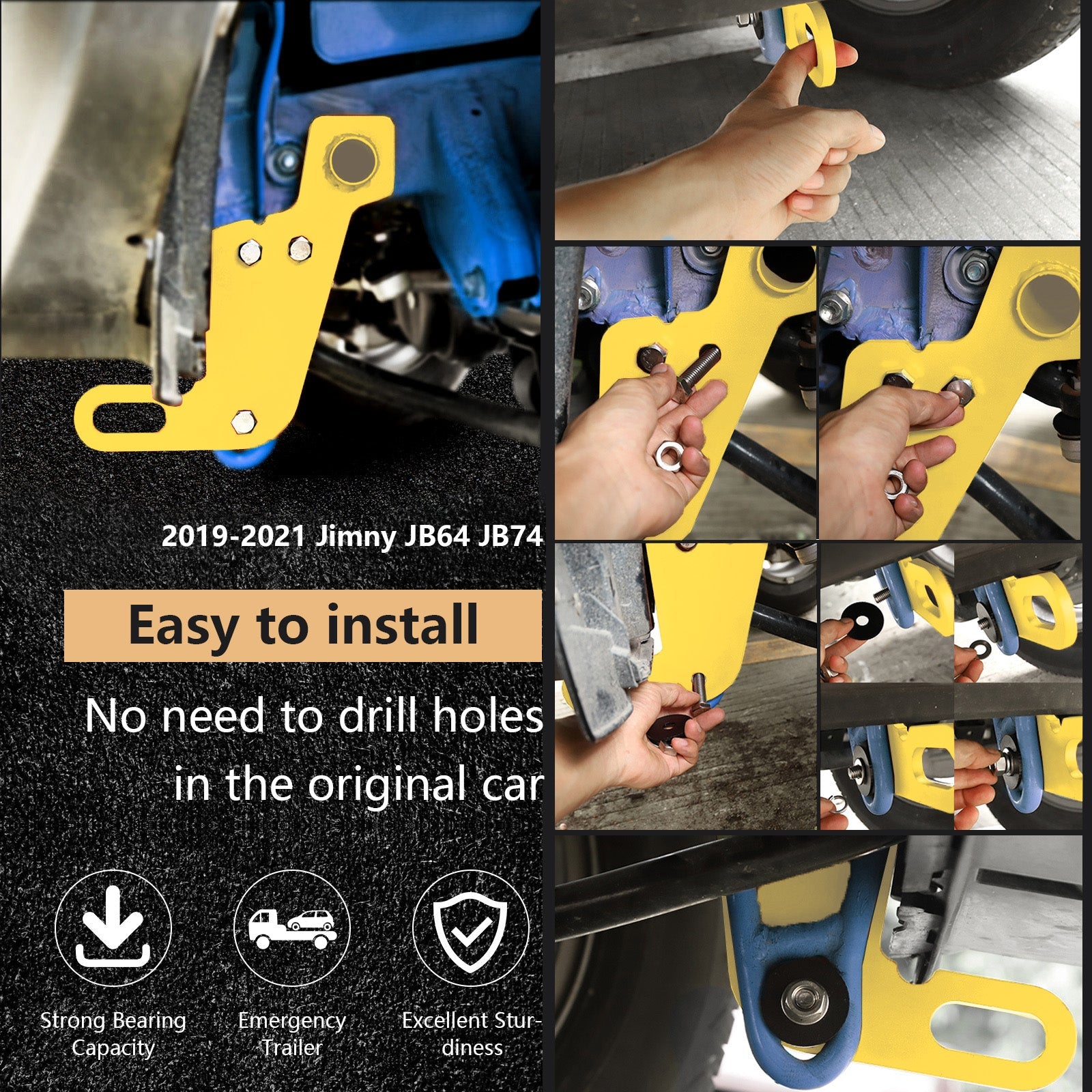 2019-2023 Suzuki Jimny JB64W JB74 Enganche de remolque delantero izquierdo Enganche de remolque