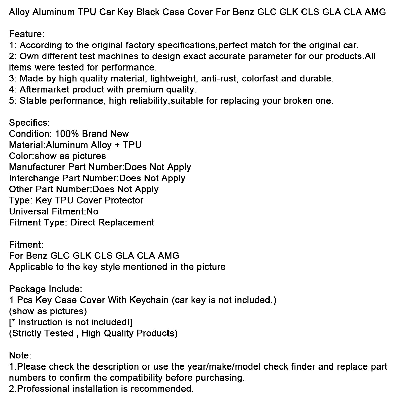 Custodia per chiave in lega per auto'TPU in alluminio marrone per Benz GLC GLK CLS GLA CLA AMG