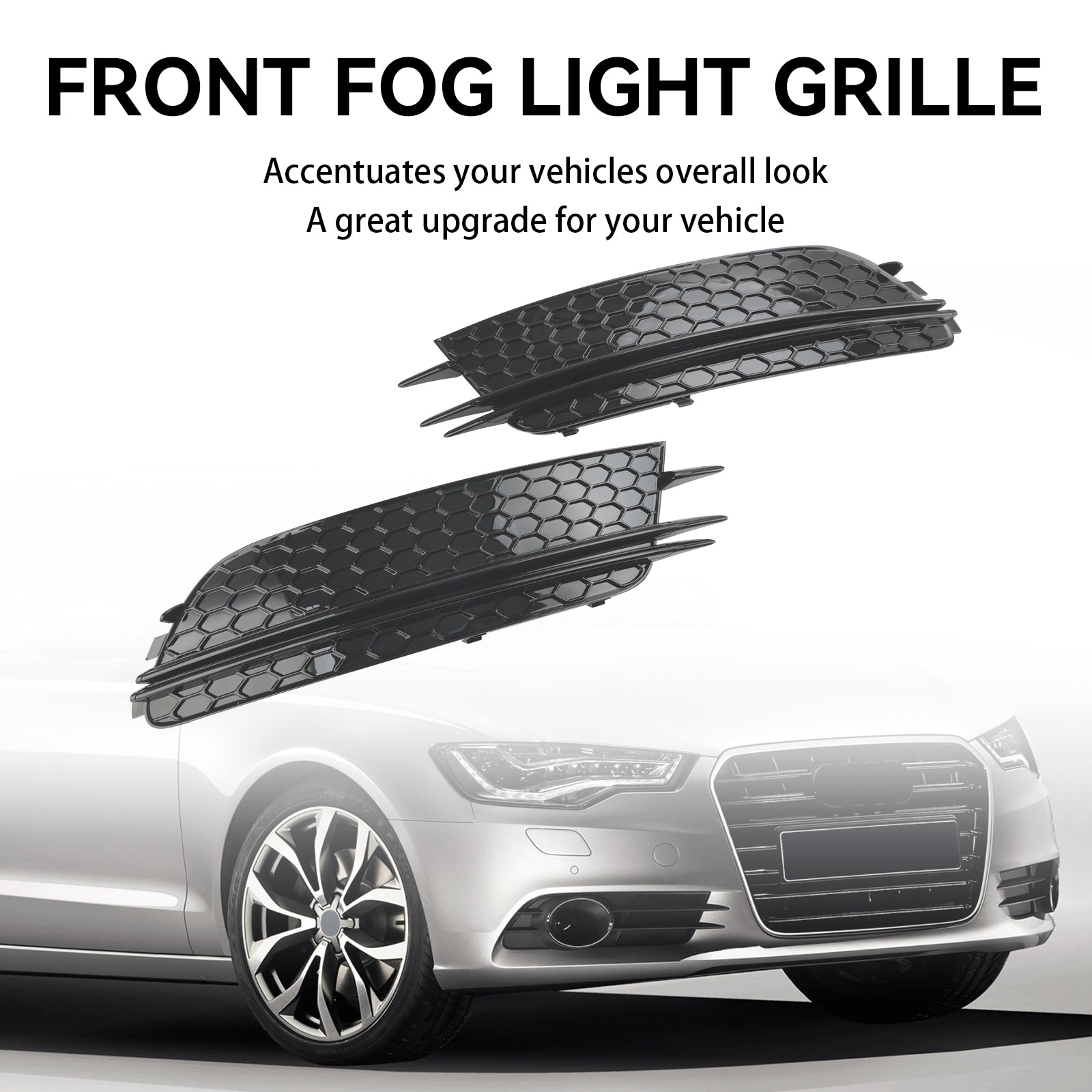 Grille de Phare Antibrouillard Avant Gauche/Droite pour Audi A6 4G C7 2012-2015 (Non S-Line) - Remplacement Direct