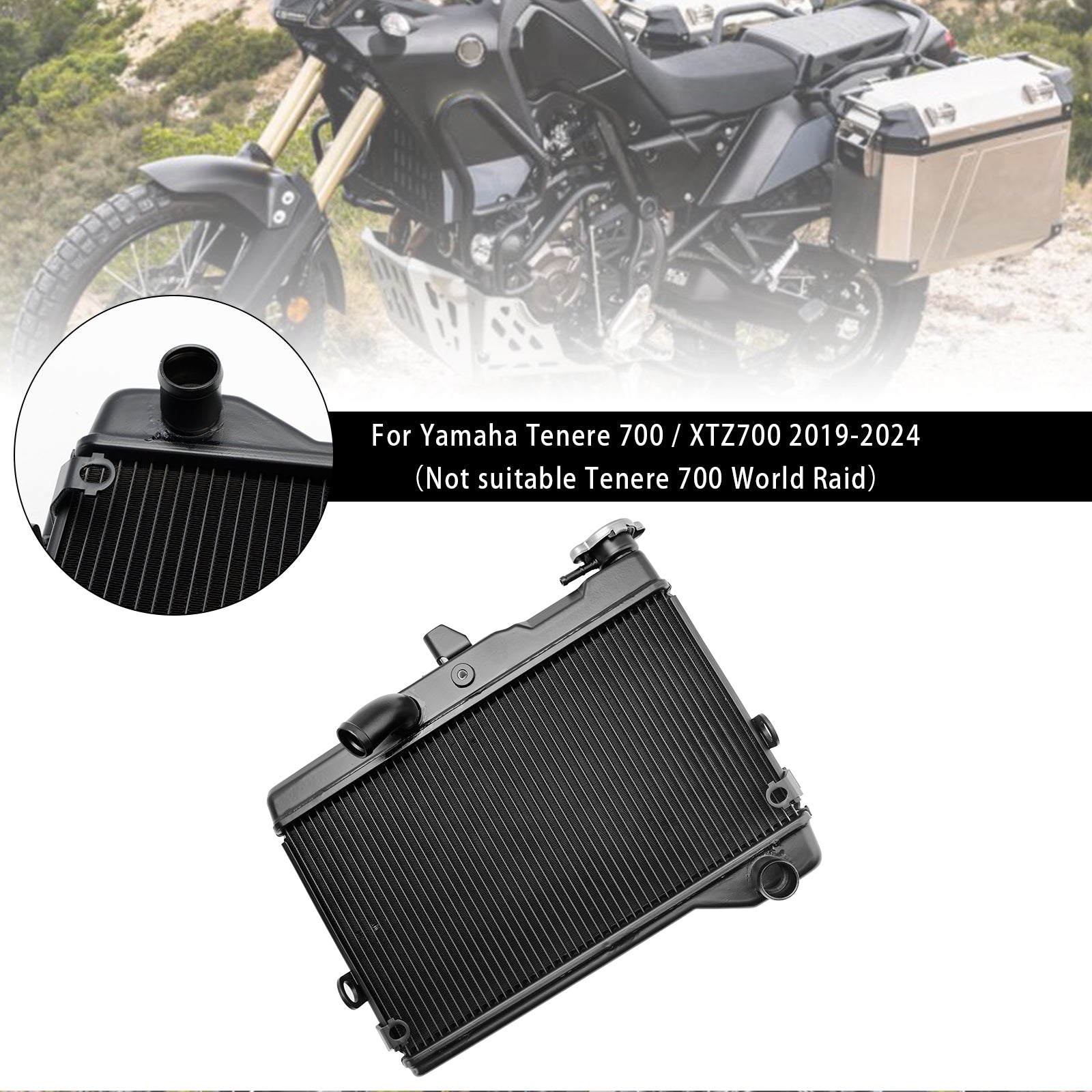 Enfriador de enfriamiento de radiador Yamaha Tenere 700 XTZ700 2019-2024