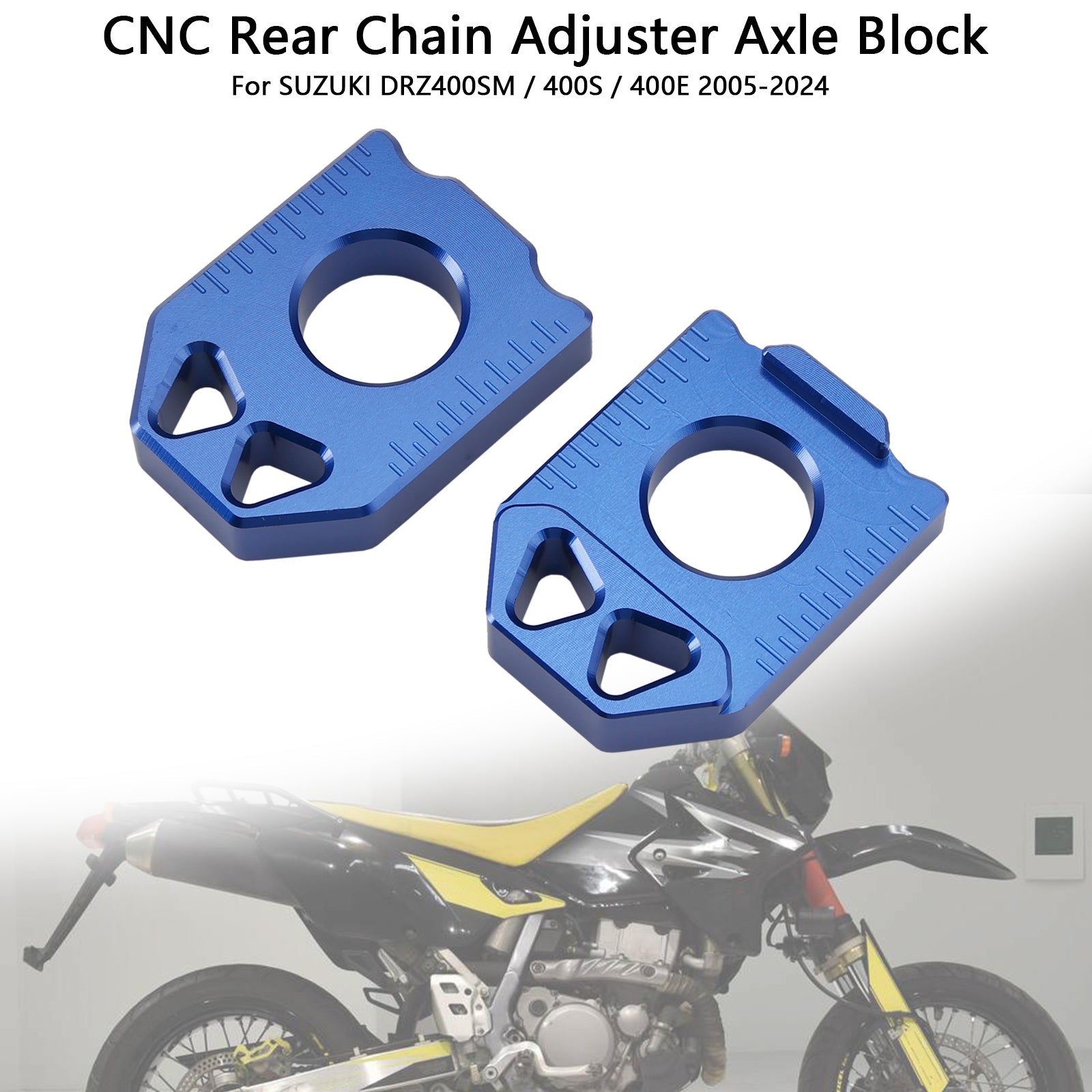 Blok&CNC os zadnjega napenjalnika verige za SUZUKI DRZ400SM 400S 400E 2005-2024