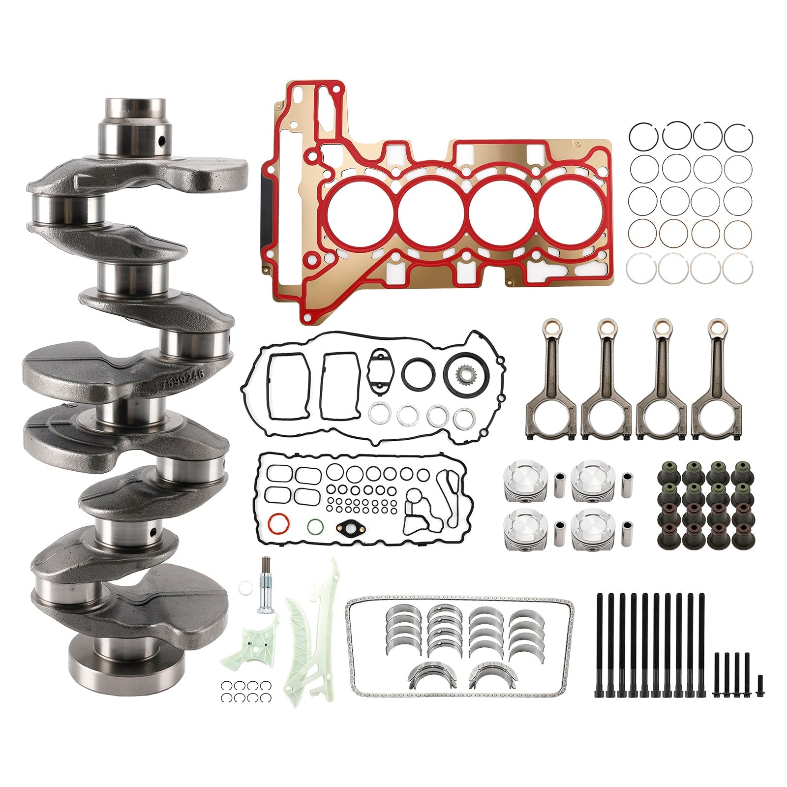 Kit di revisione e ricostruzione dell'albero motore, bielle di collegamento, pistoni e giunti per BMW Z4 28i E89 N20 2011-2016 11217640165