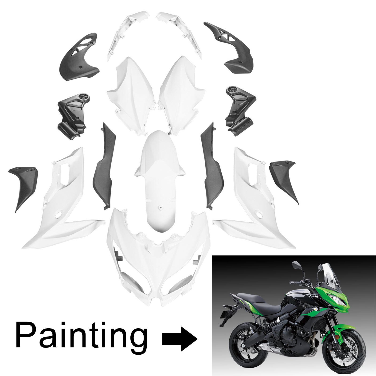 Injection carénage kit carrosserie plastique ABS fit pour Kawasaki Versys 650 2015-2021