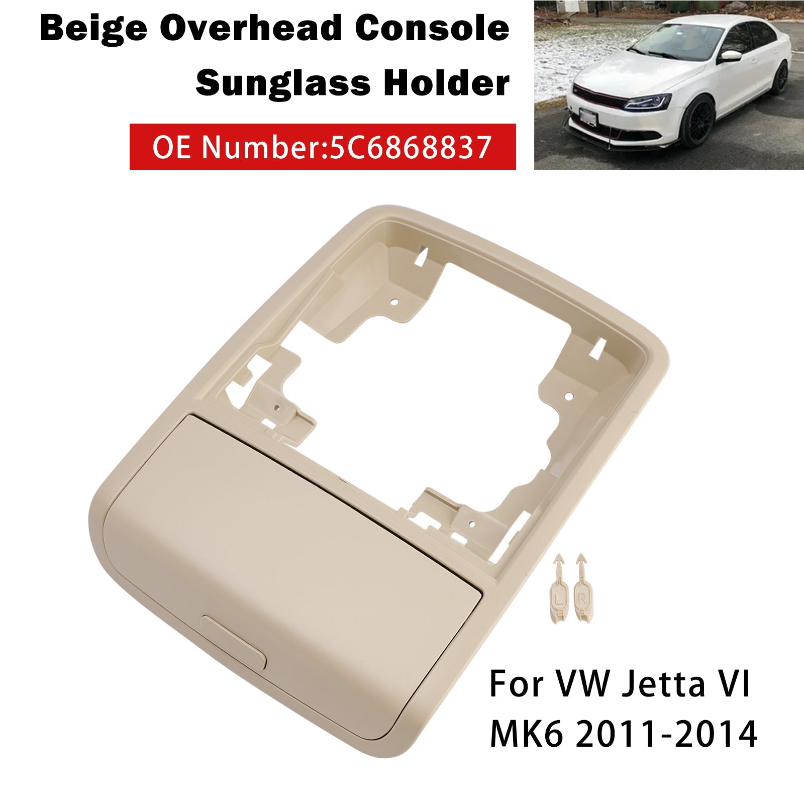 Zonnebrilhouder voor overheadconsole 5C6868837 voor VW Jetta VI MK6 2011-2014