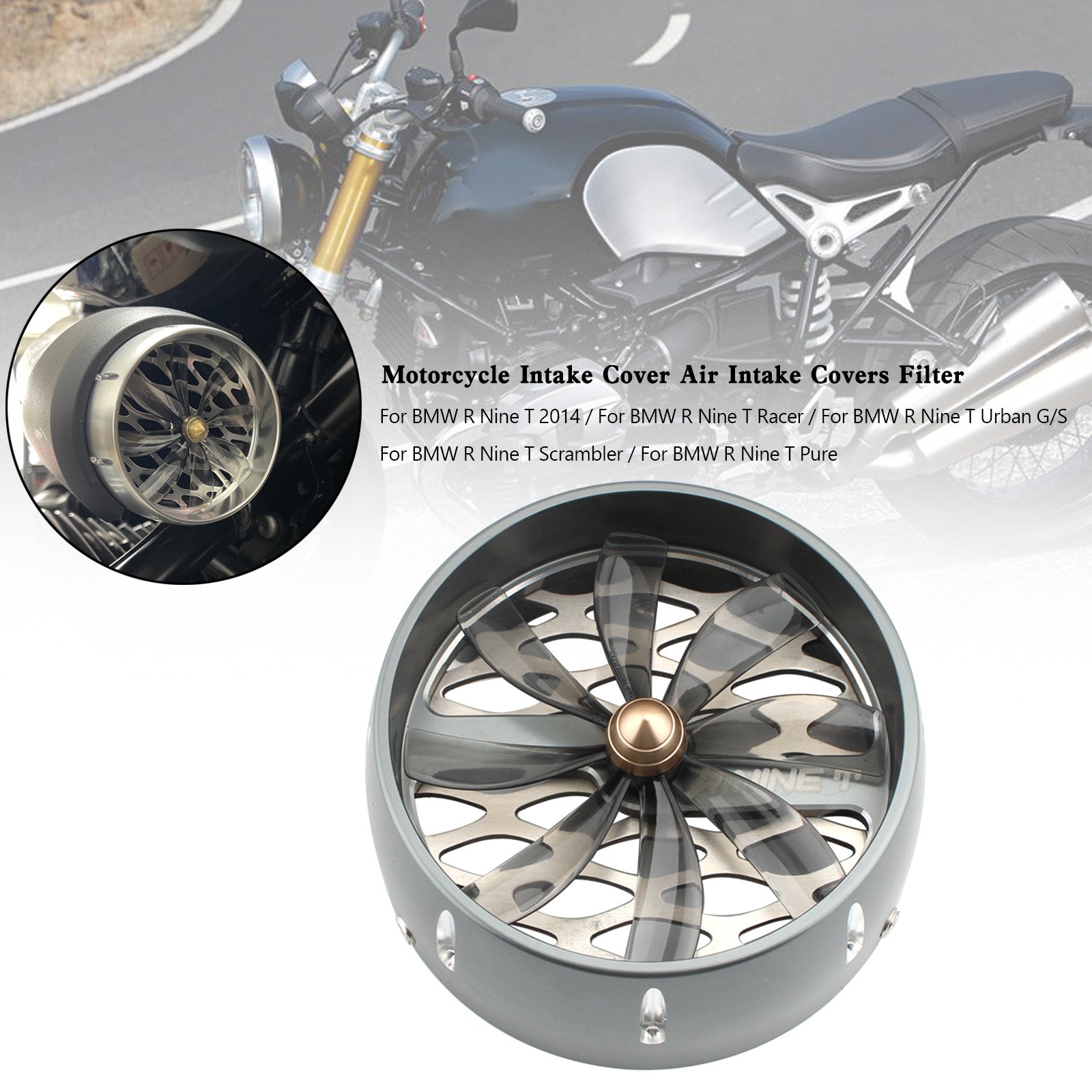 BMW R Nine T Nine T R9T Inlaatdeksel Luchtinlaatdeksels Filter Titanium