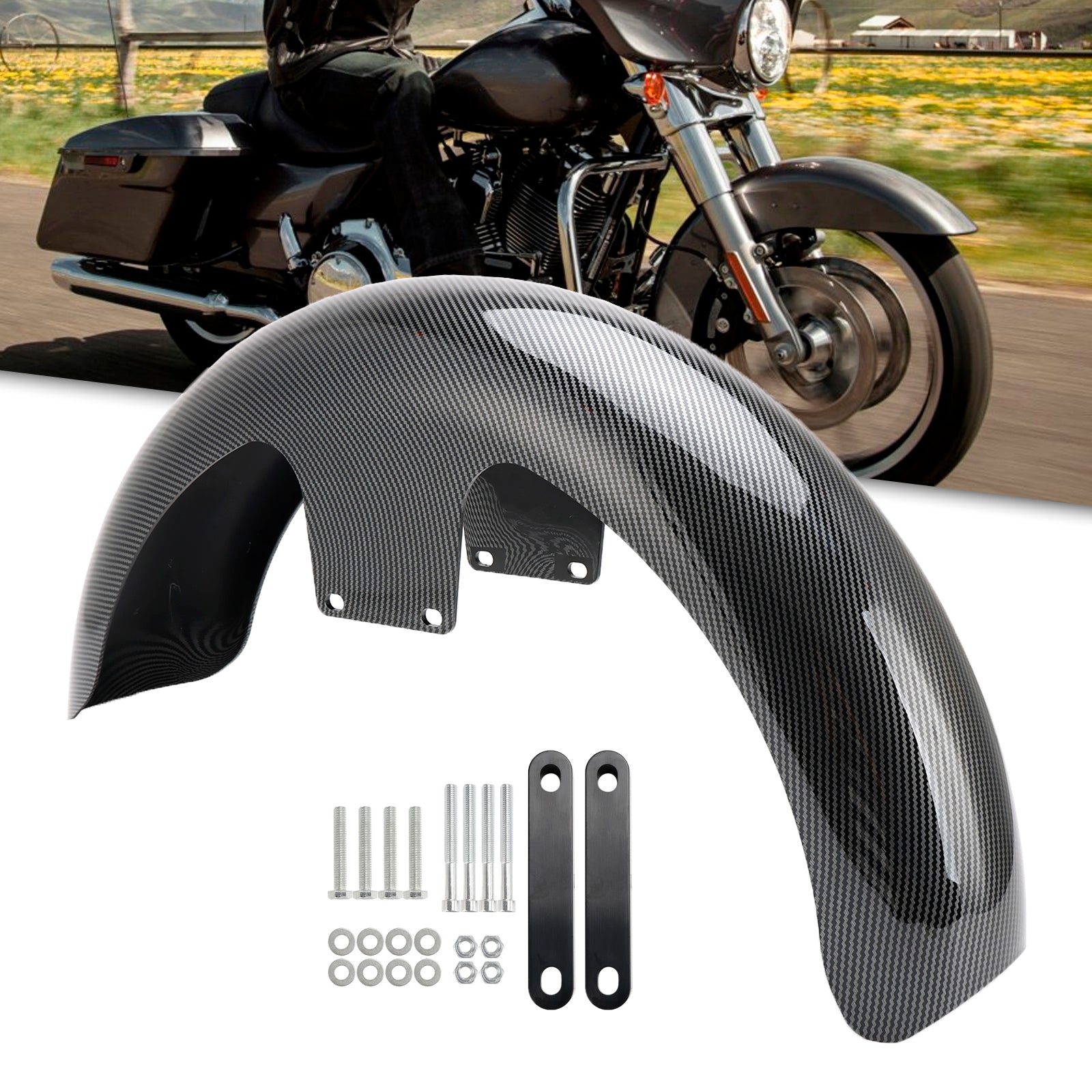 Parafango anteriore avvolgente 19"" in ABS per Touring Electra Street Road Glide Baggers FLHT FLHR