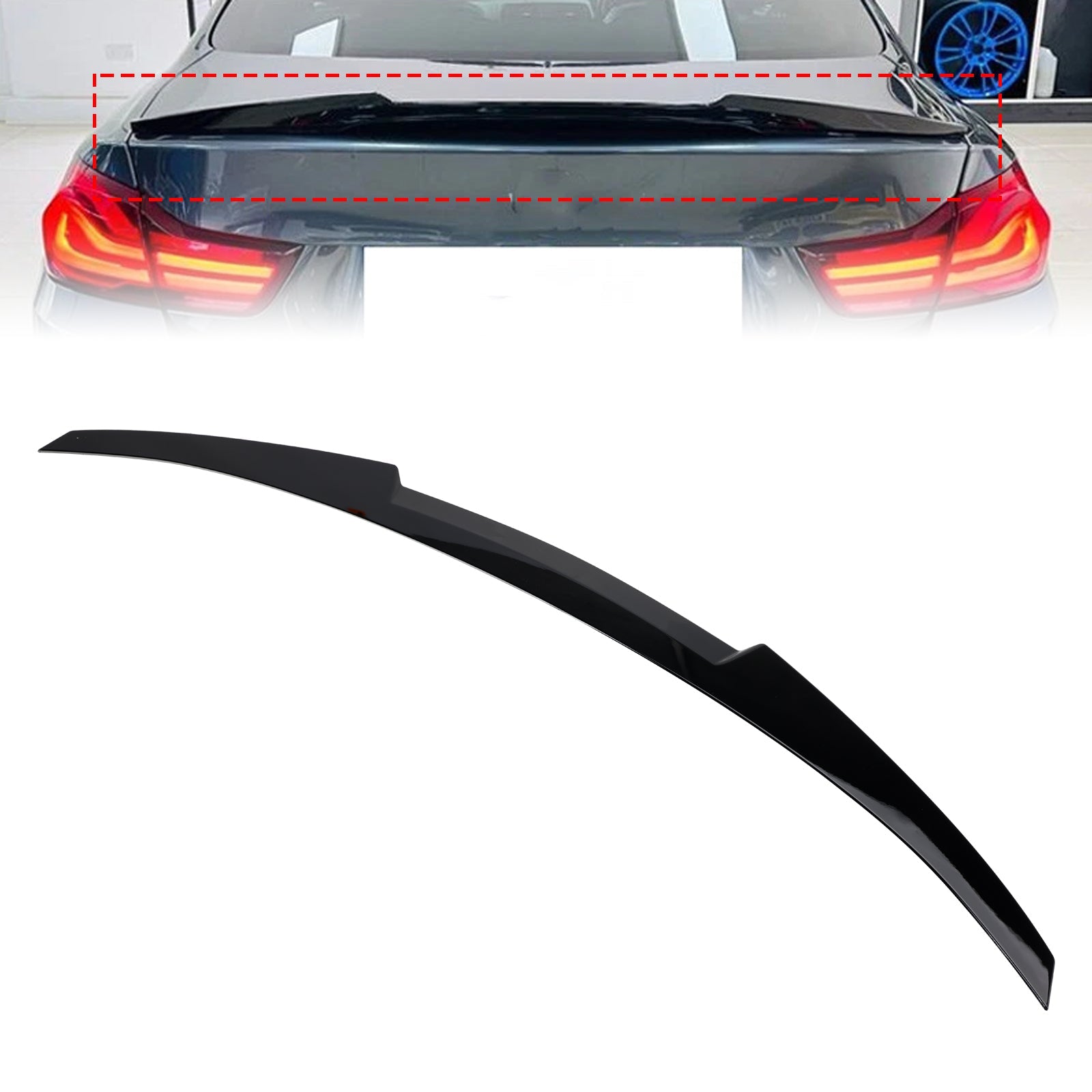 Czarny błyszczący tylny spoiler bagażnika do BMW serii 4 F36 14-20 4DR Coupe M4 Style