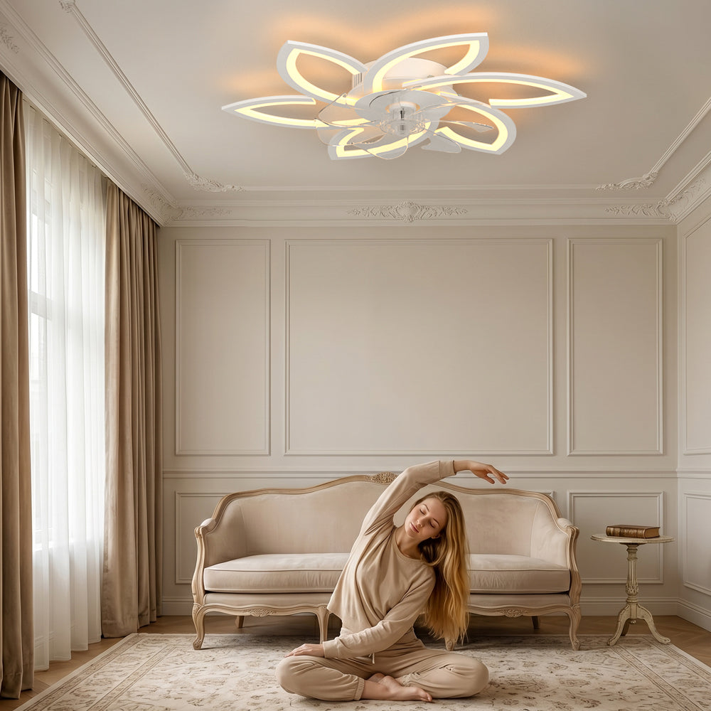 Silencioso Ventilador de techo con LED con iluminación y mando a distancia