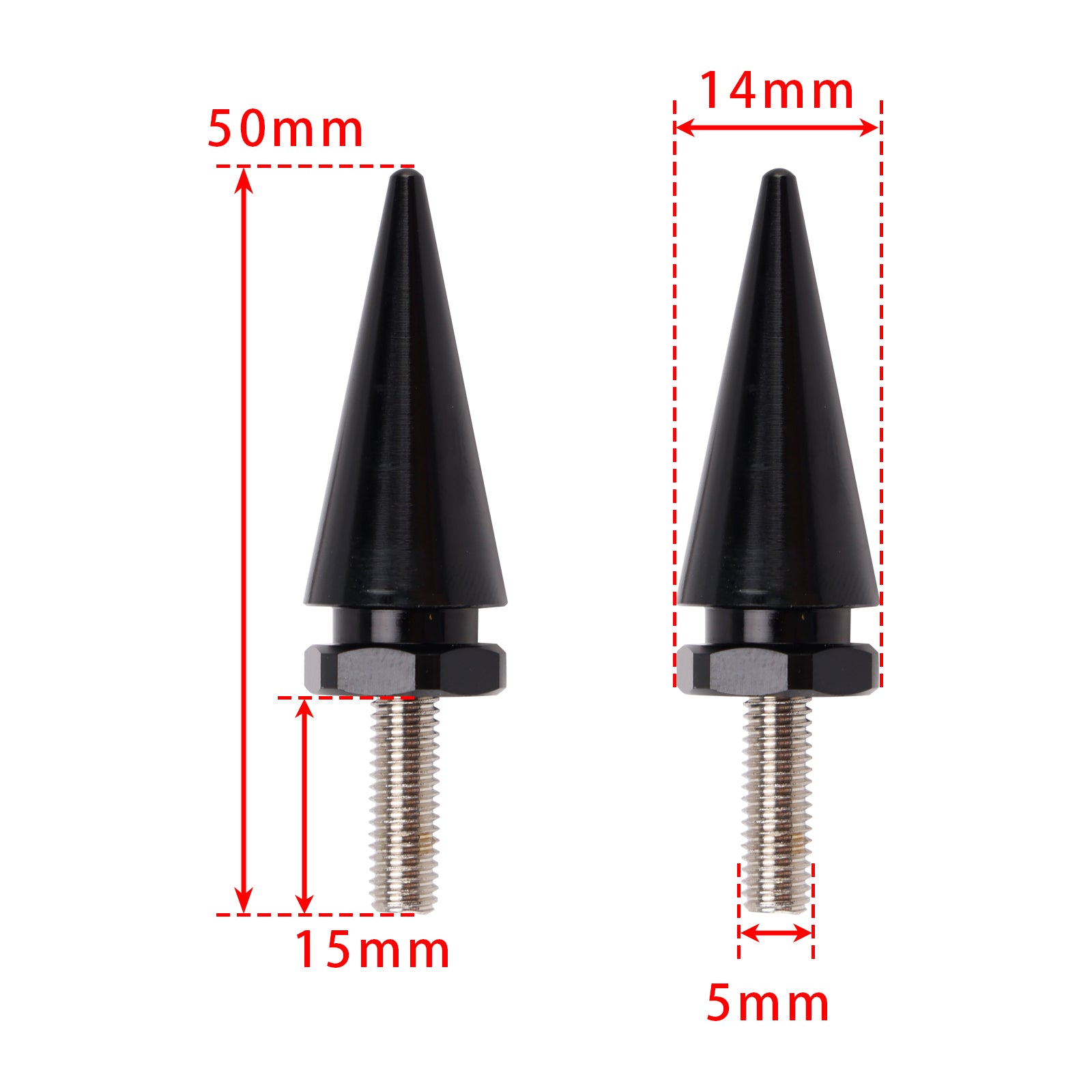 4 stuks Zwarte Spiked Bouten voor Voorruit Kuip Fastener voor Road Glide FLTR 2015-2025