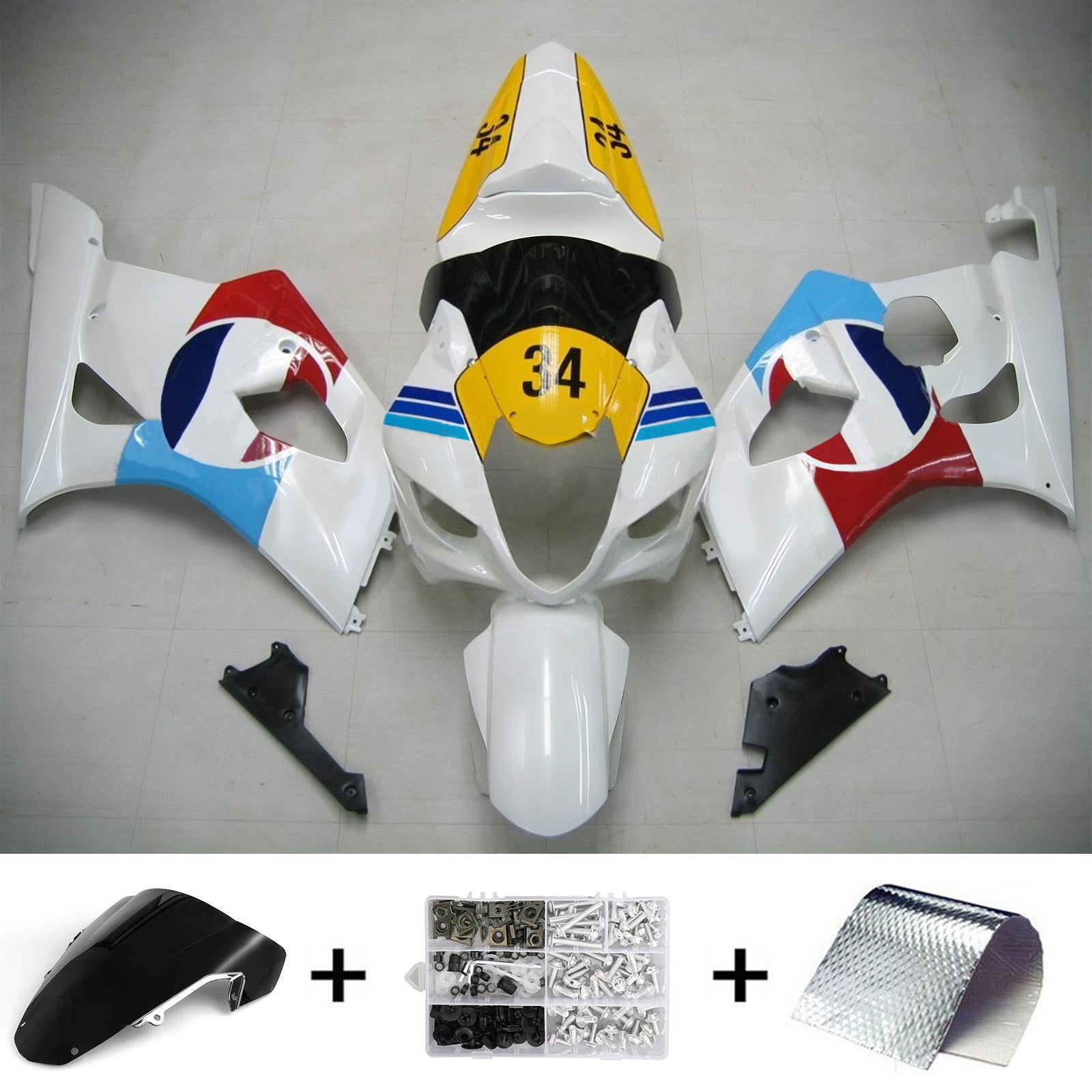 Kit de carénage par injection, carrosserie en plastique ABS pour Suzuki GSXR1000 2003-2004 K3