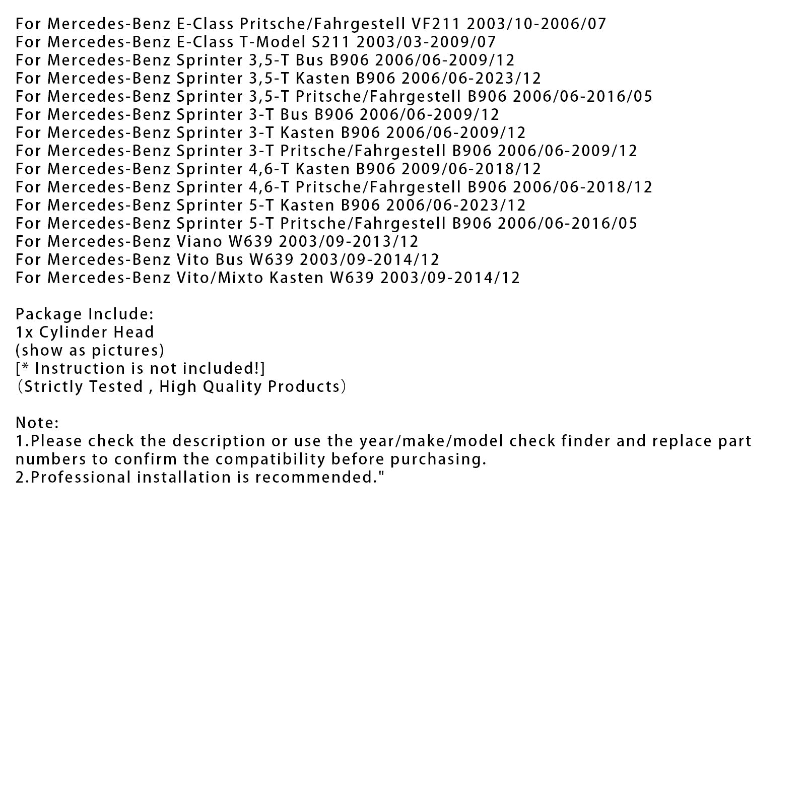 Tome 6110105020 6460100101 para Mercedes-Benz Sprinter 3.5-T Bus B906 (2006/06-2009/12)