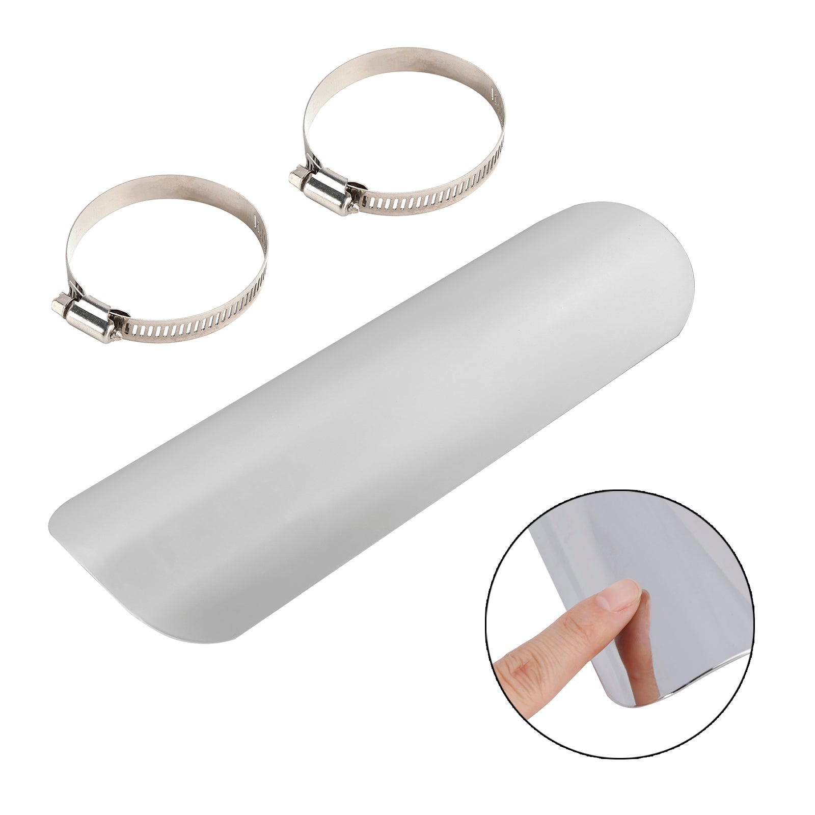 Copertura deflettore calore per marmitta&Scarico in acciaio cromato per moto e scooter, nero