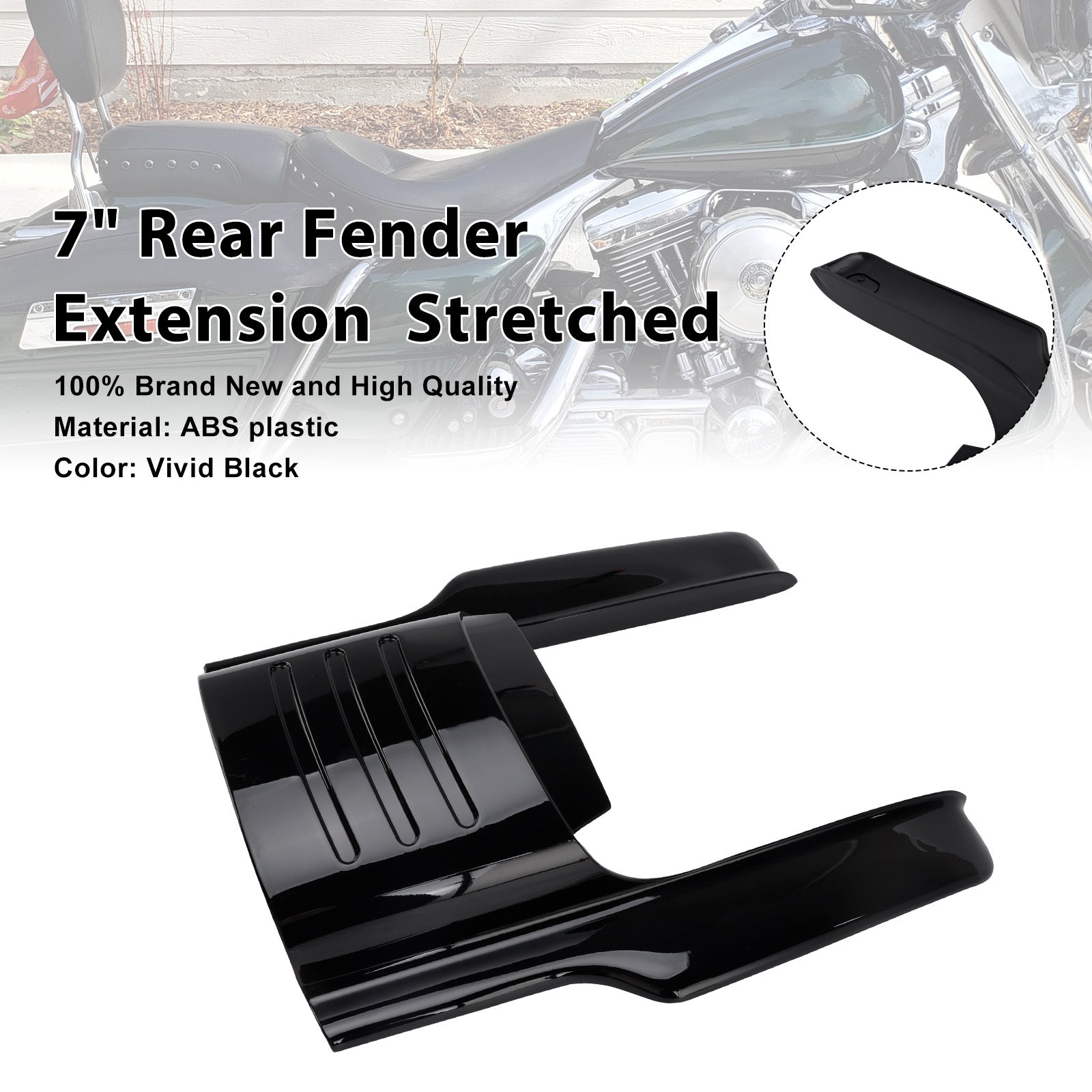 Extensión de guardabarros trasero de 7 pulgadas para gira Electra Glide Road King 96-08