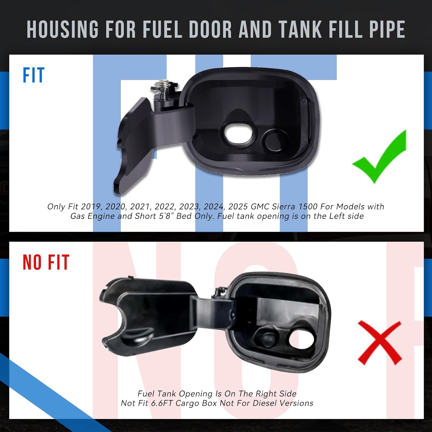 Škatla za polnjenje rezervoarja za gorivo za 5,8 ft blagajna iz Chevrolet Silverado 1500 2019-2025 84767895