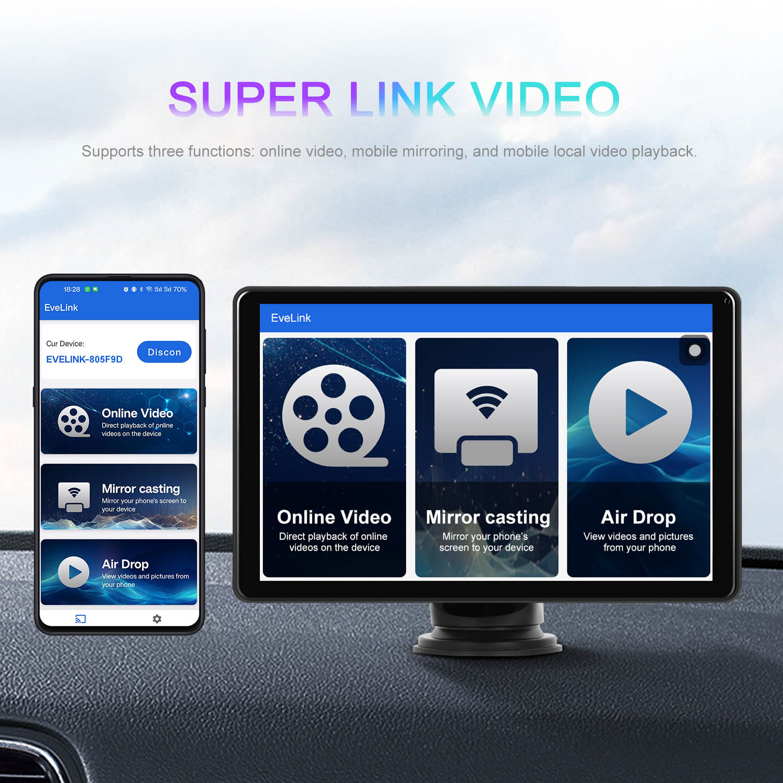 8 -calowe Apple CarPlay Android Touch Screen Auto poziome poziome wyświetlacz przełączania