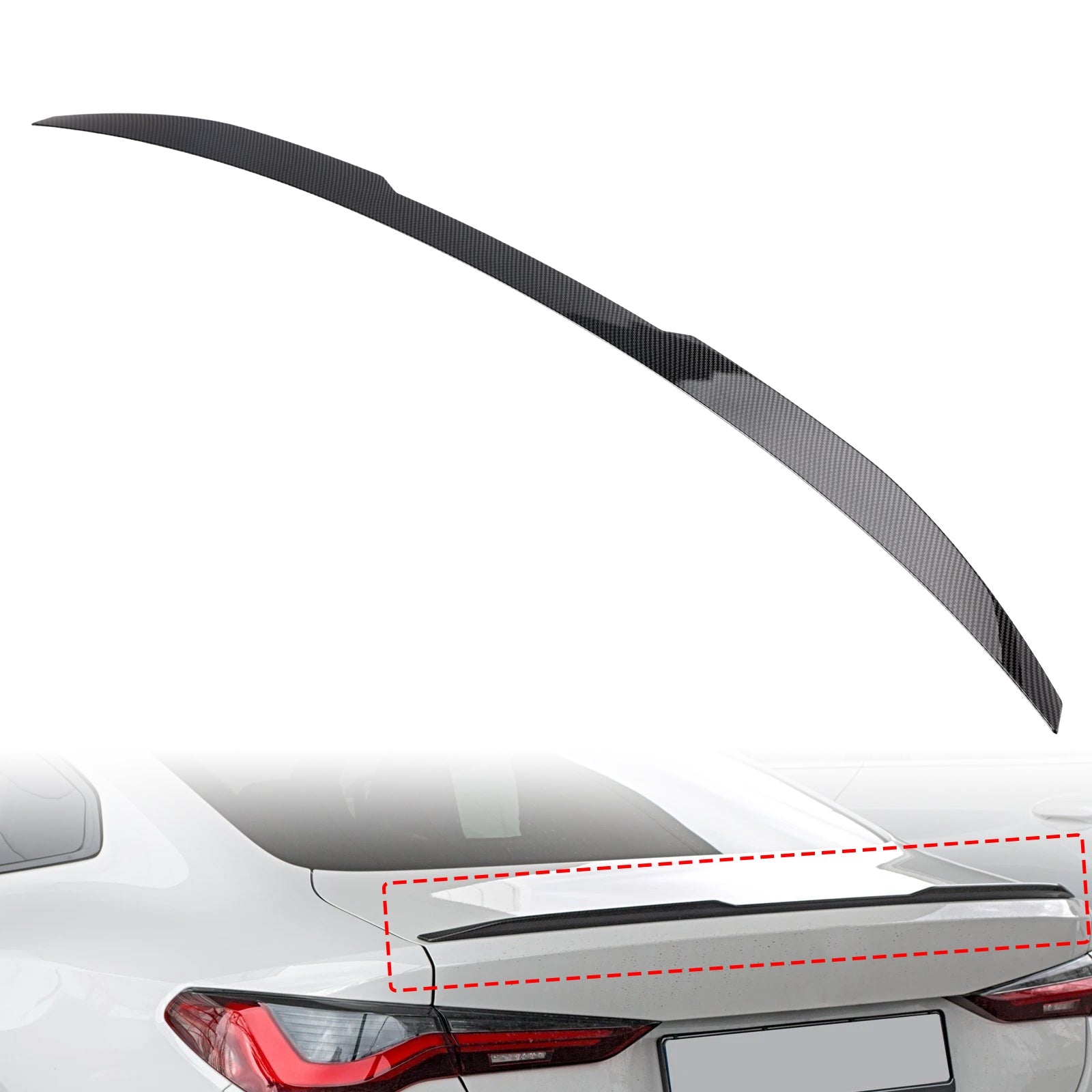 Achterspoiler in koolstofvezellook voor BMW 4-serie G22 G82 Coupé (vanaf 2020), M4-stijl