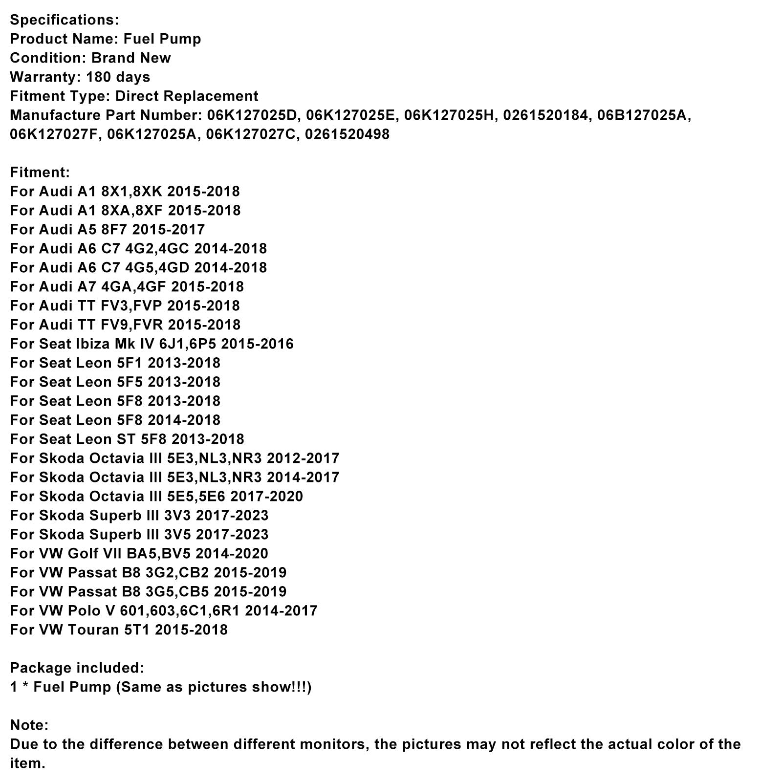 Pompa carburante ad alta pressione per Skoda Octavia III 5E3, NL3, NR3 (2012-2017)