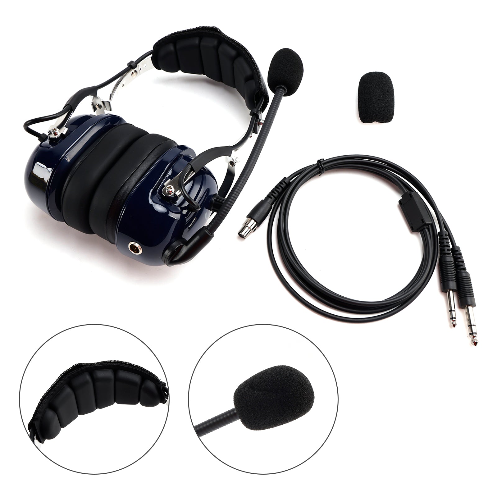 Casque antibruit pour pilote, prises GA 6,3/5,2 mm, compatible avec tous les avions