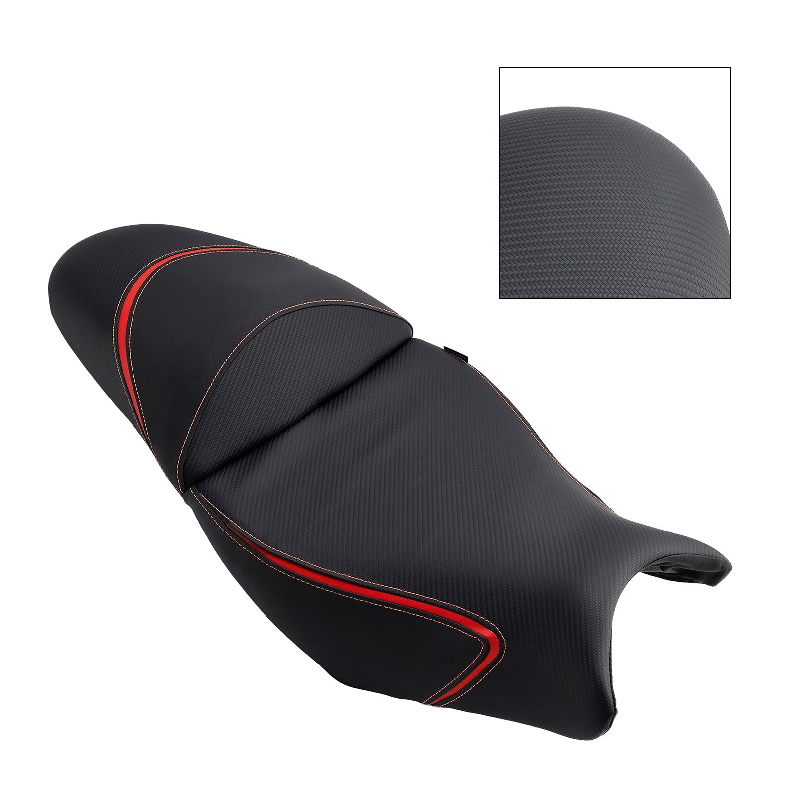Saddle de pasajeros delanteros y traseros rojos para Kawasaki Versys 650 2022-2024