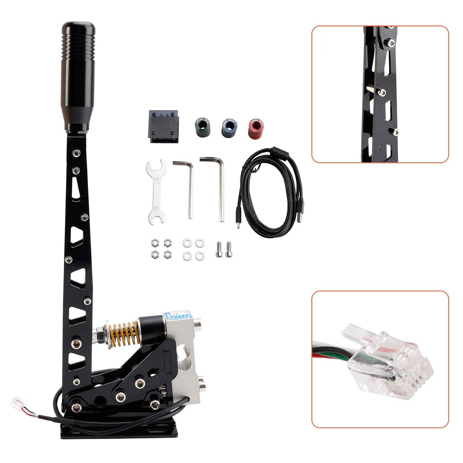 Jeu de course avec frein à main USB 64 bits, cellule de charge 200 kg, pour Logitech G29/G27/G25