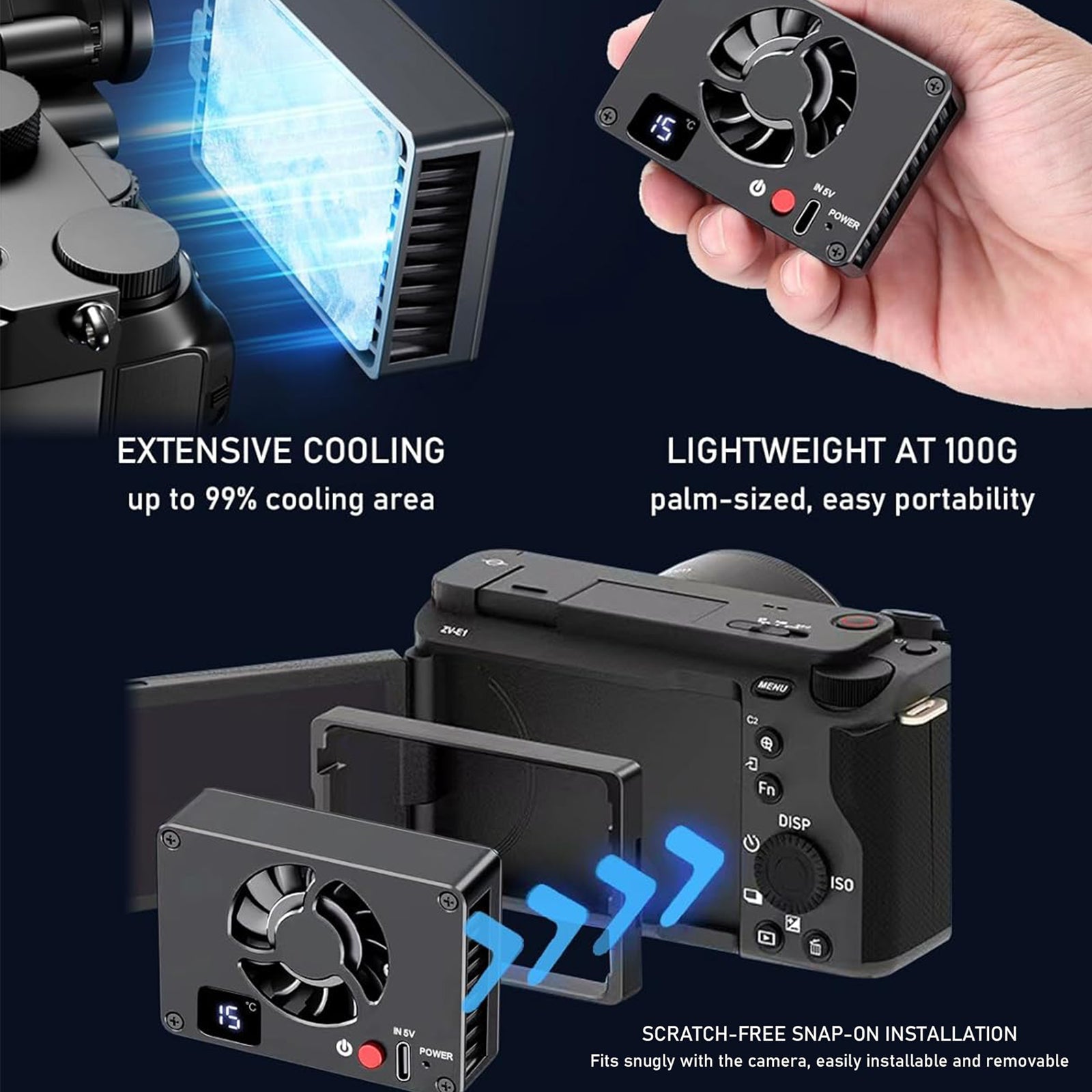 Cámara de refrigeración Pantalla de monitoreo de temperatura del radiador Pantalla de cámara en vivo del radiador