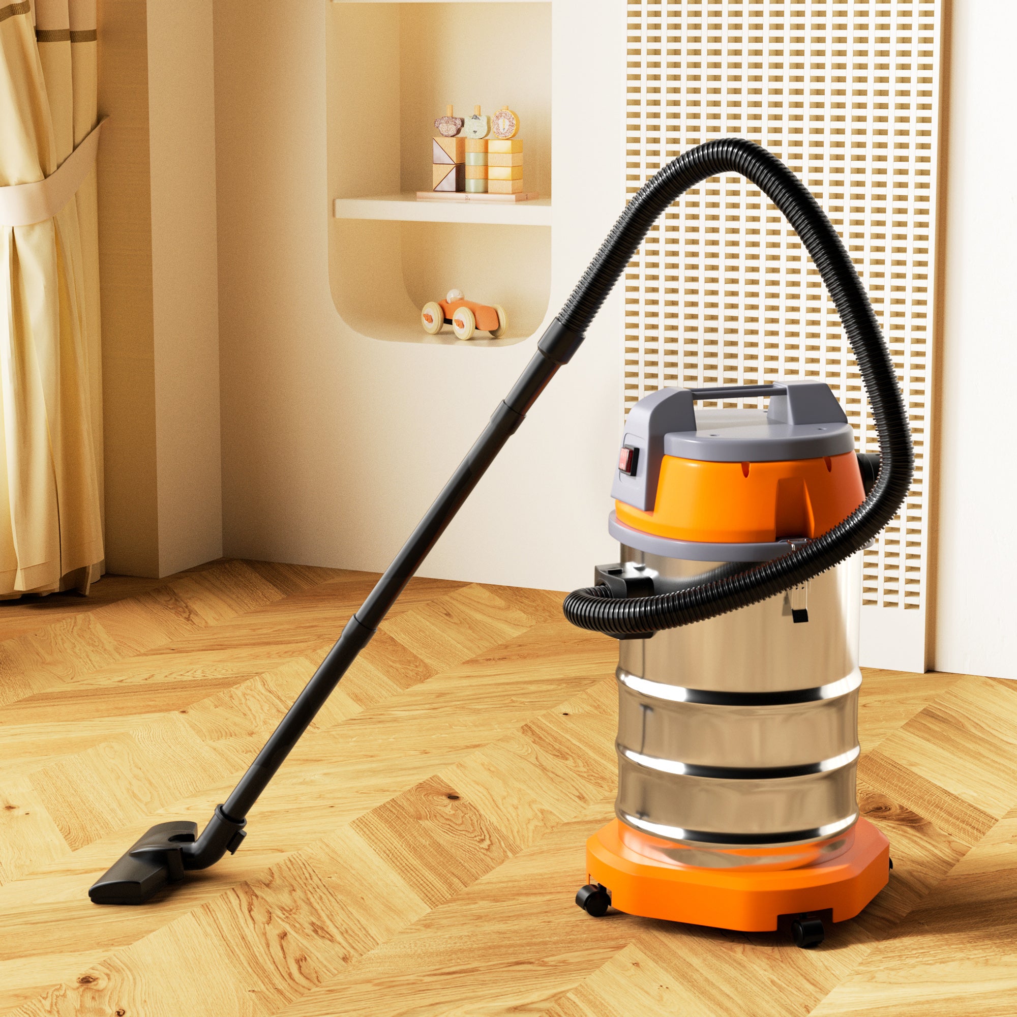 Aspirateur d'atelier portable en acier inoxydable, 3200 W, 3000 W, 8 CV de pointe, pour garage, maison, atelier, voiture