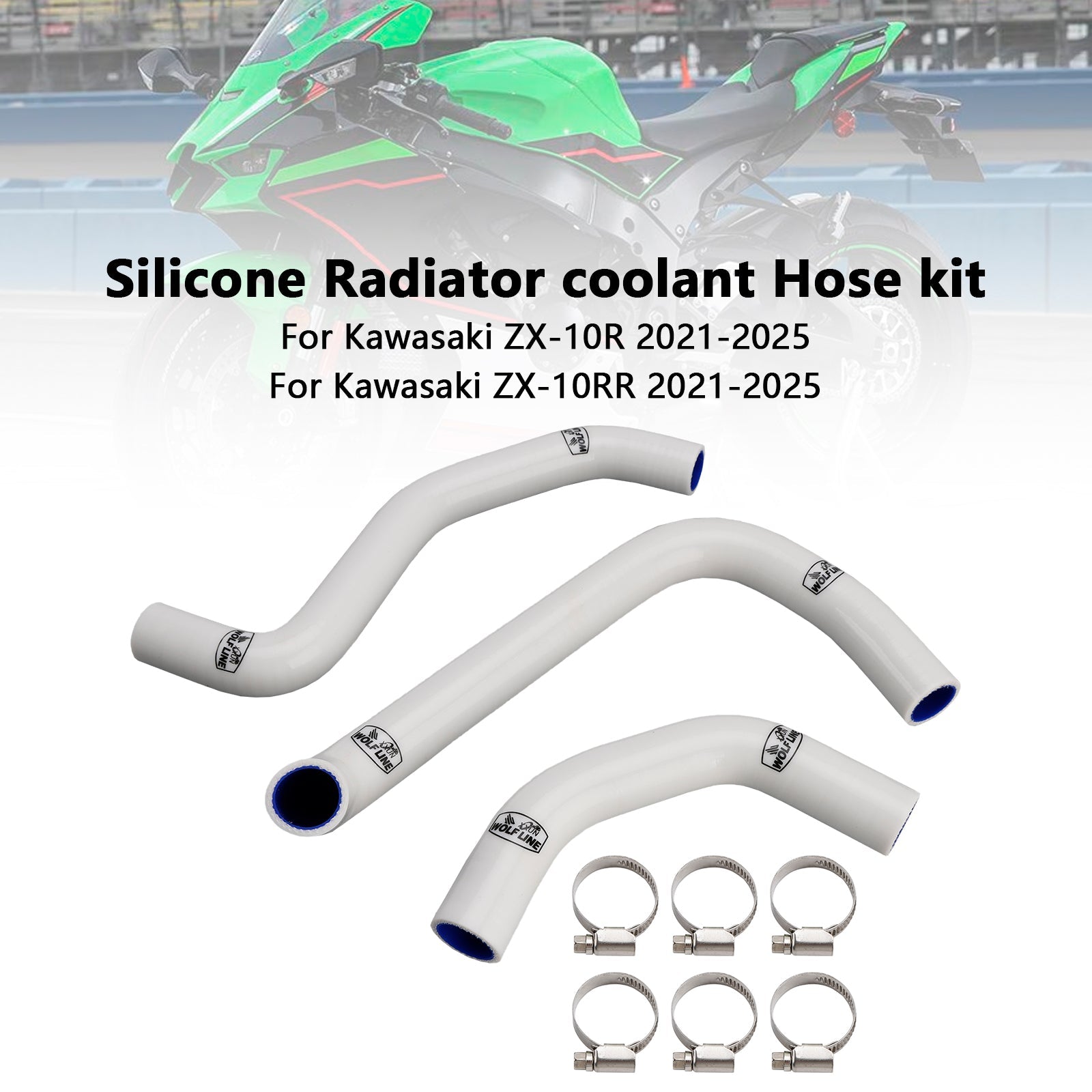 Durite de refroidissement en silicone pour radiateur Kawasaki ZX10R ZX-10RR (2021-2025)