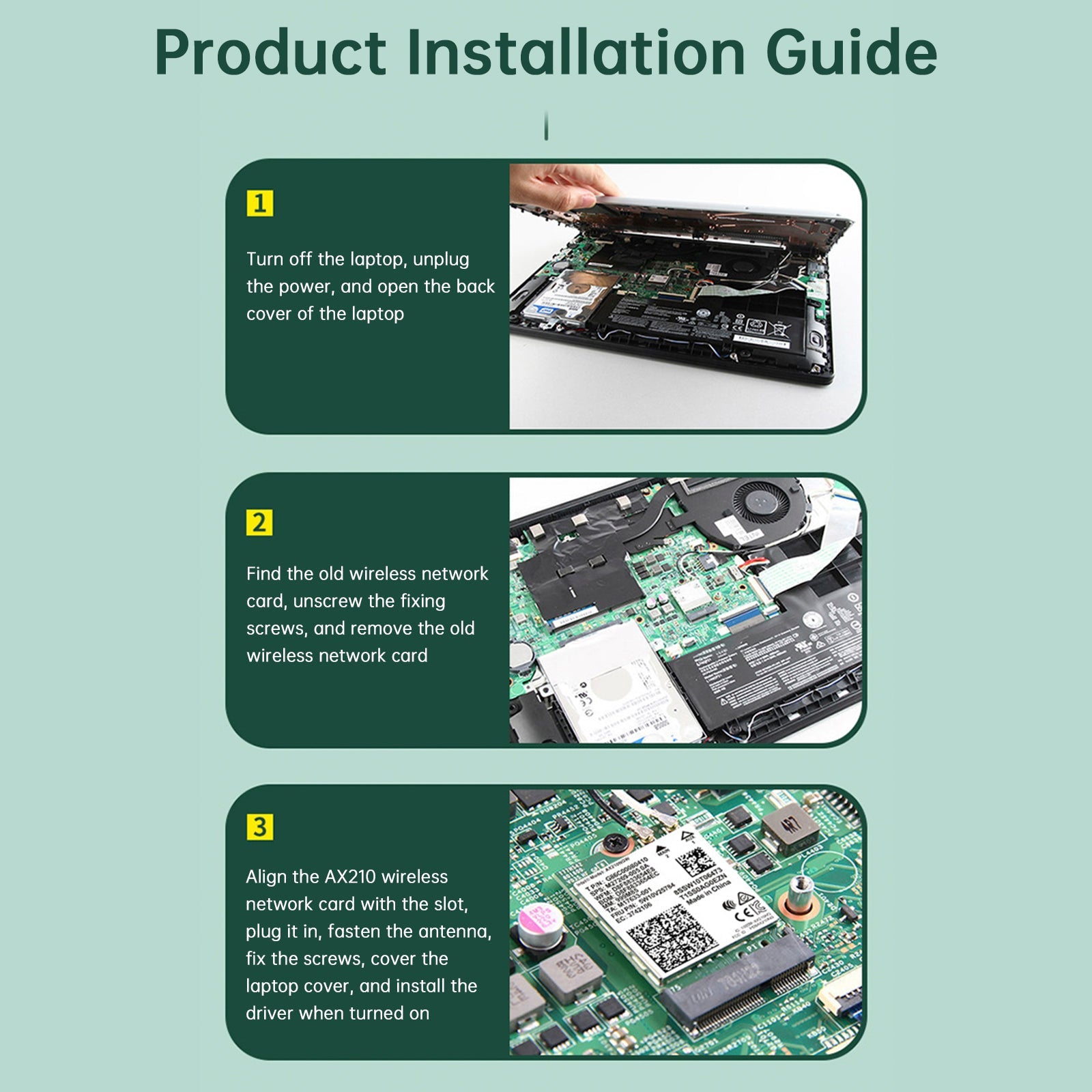 AX210 Bluetooth 5374 Mbps Module Card Gigabit High Speed Network Compatible Wi-Fi 6