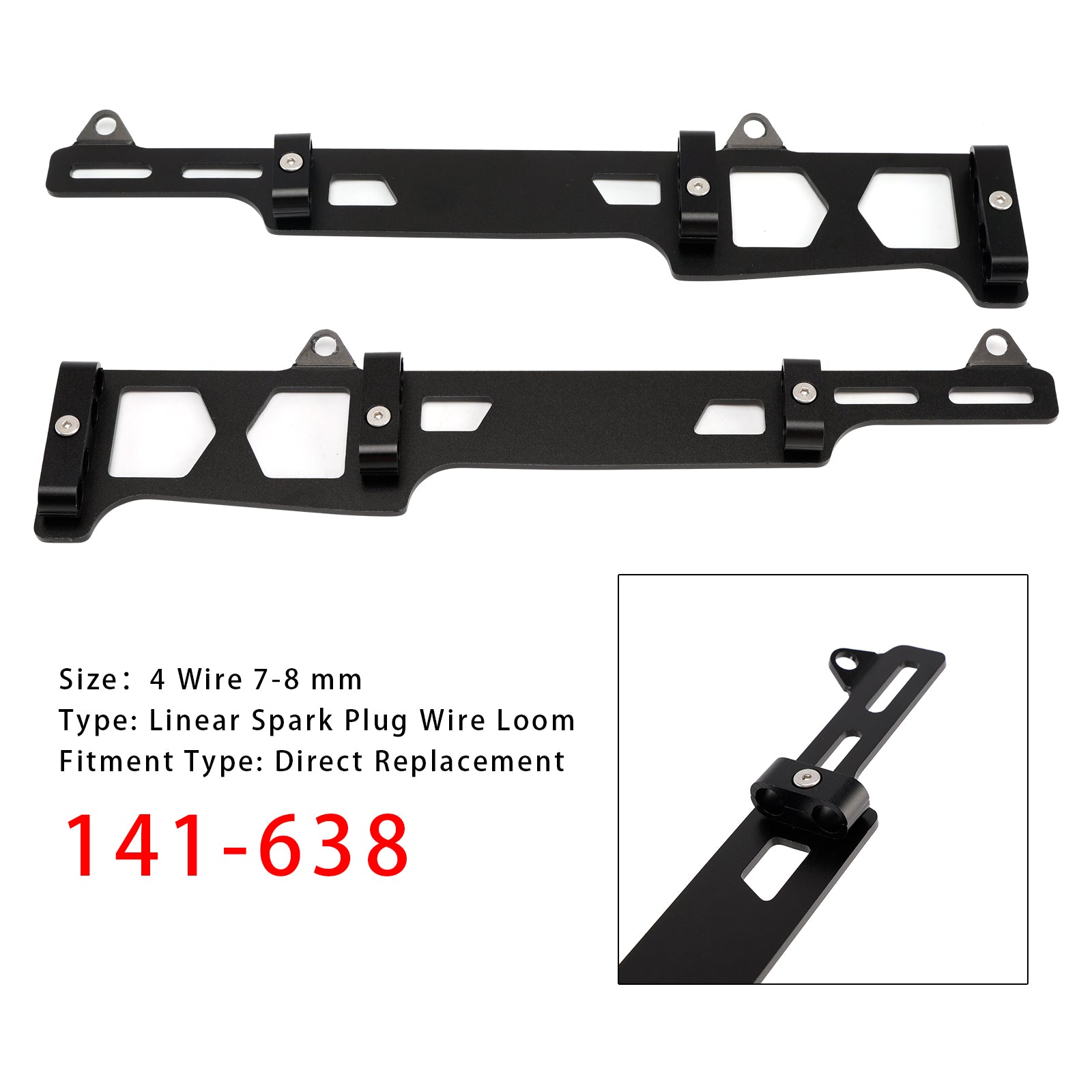 Kit de câblage de bougie d'allumage linéaire Small Block Chevy, 4 fils 7-8 mm 141-638