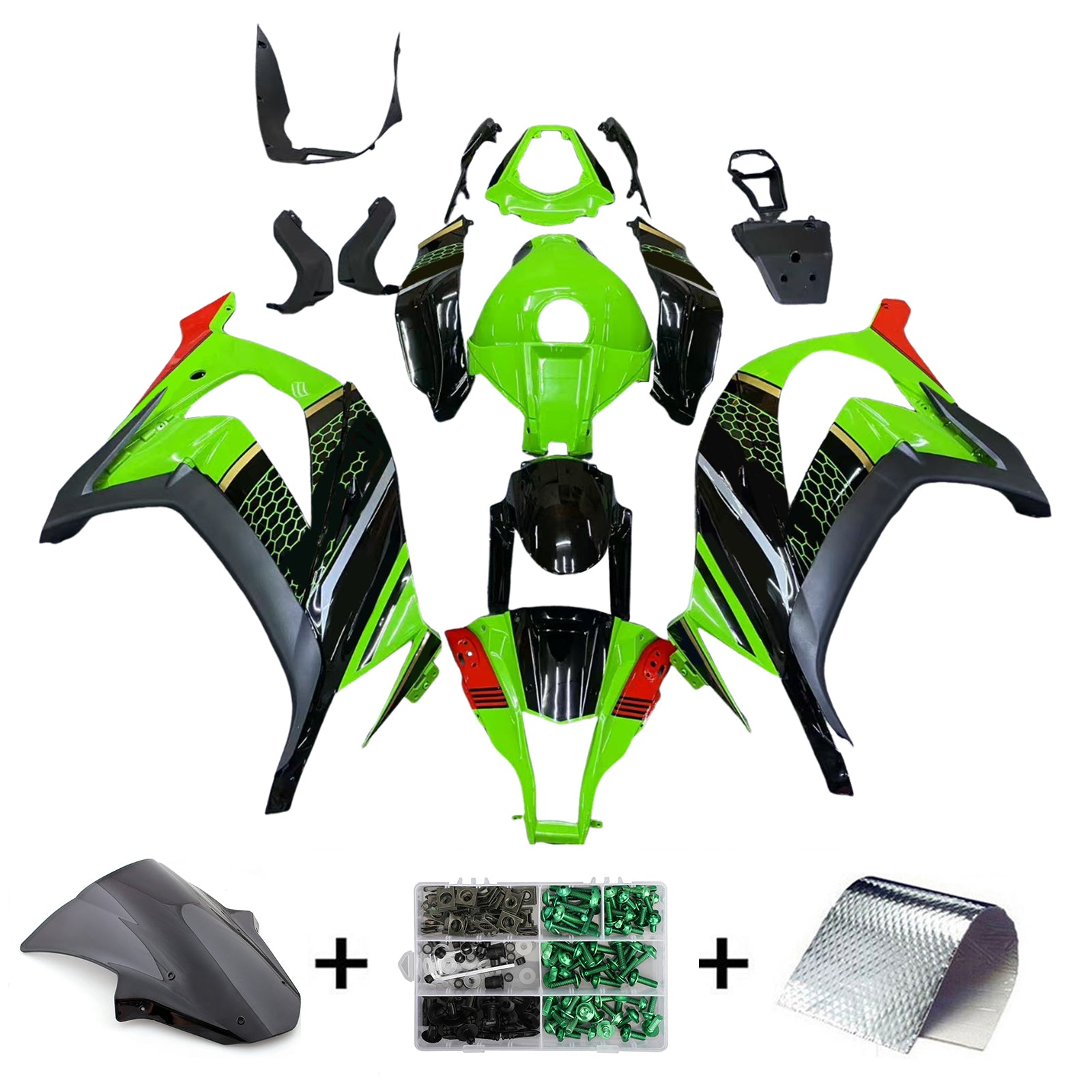 Kit de carénage injecté en plastique ABS pour Kawasaki ZX10R 2011-2015