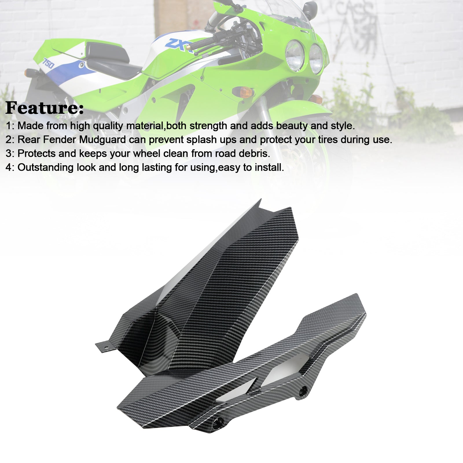 Carénage de garde-boue arrière pour Kawasaki ZX-4RR 2023-2024