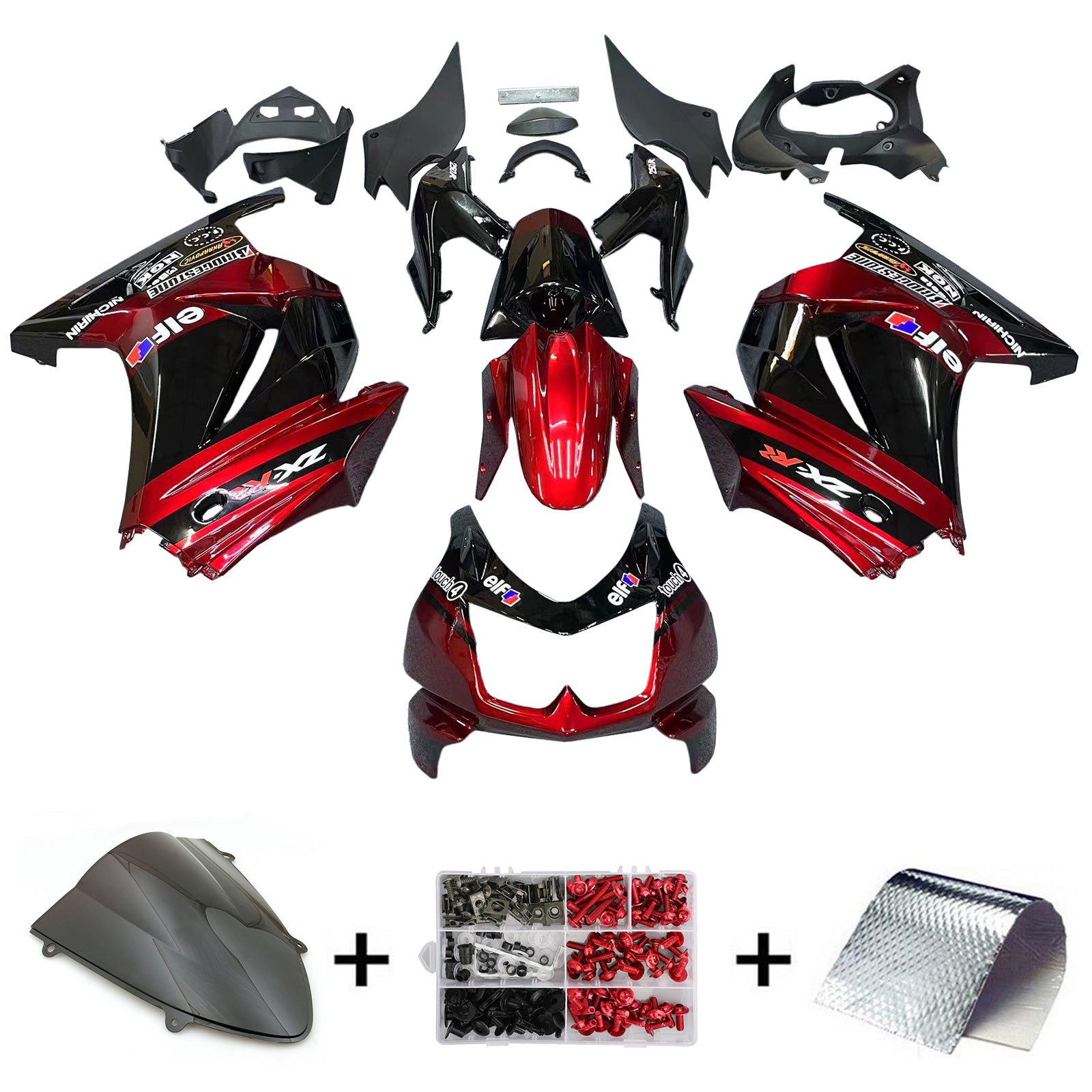 2008-2012 Kawasaki EX250 Ninja250R Kit di iniezione di carrozzeria in plastica