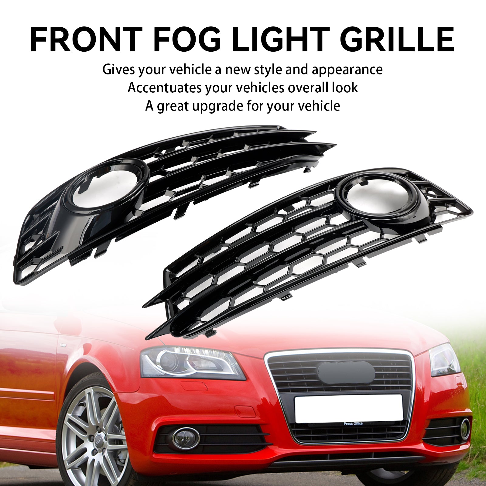 Audi A3 8P S-Line 2009-2012 Honingraat voorbumper mistlamp grillafdekking