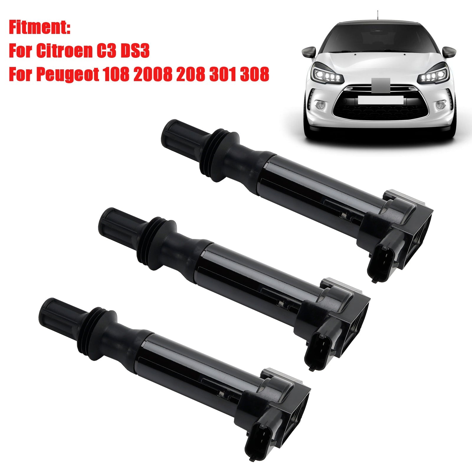 Zestaw 3 rolek'Zapłon 9671214580 dla Citroën C3 DS3 Peugeot 108 2008 208