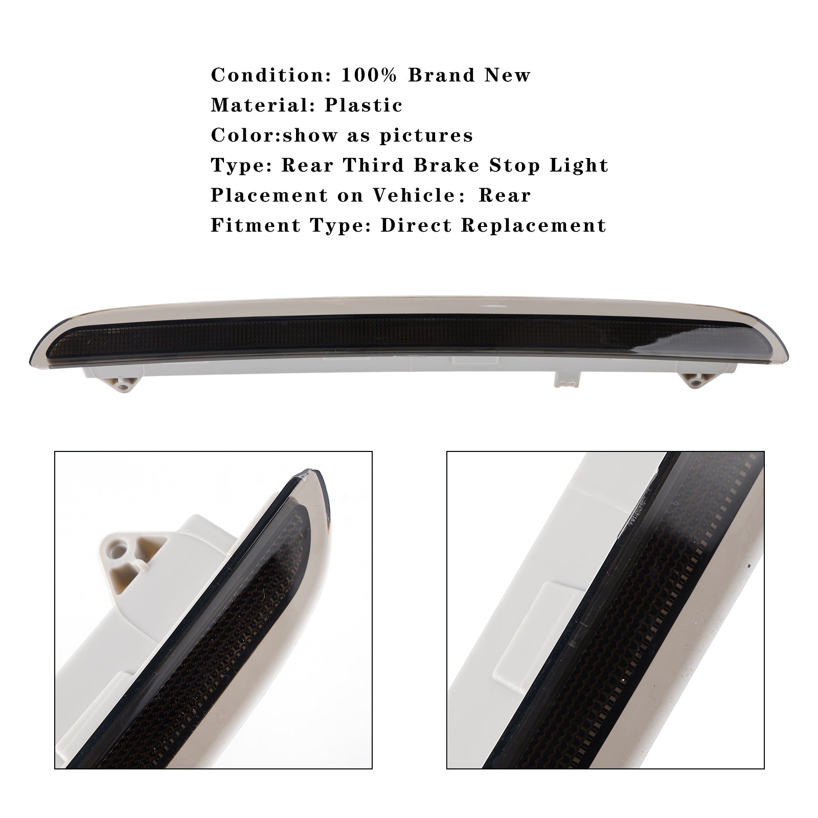 Terza fermata antincendio posteriore per Audi A3 S3 RS3 8P Sportback 2004-2013 BLK